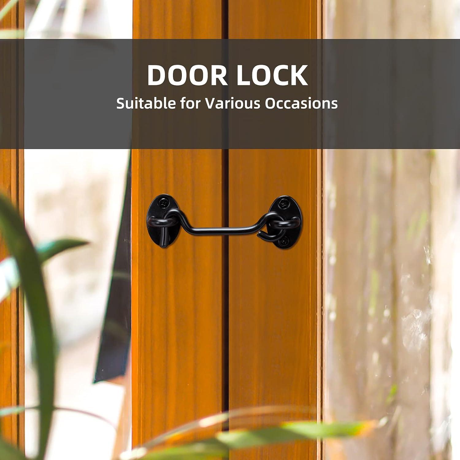 Pestillo de puerta de granero Klurent 10.16 cm metal negro