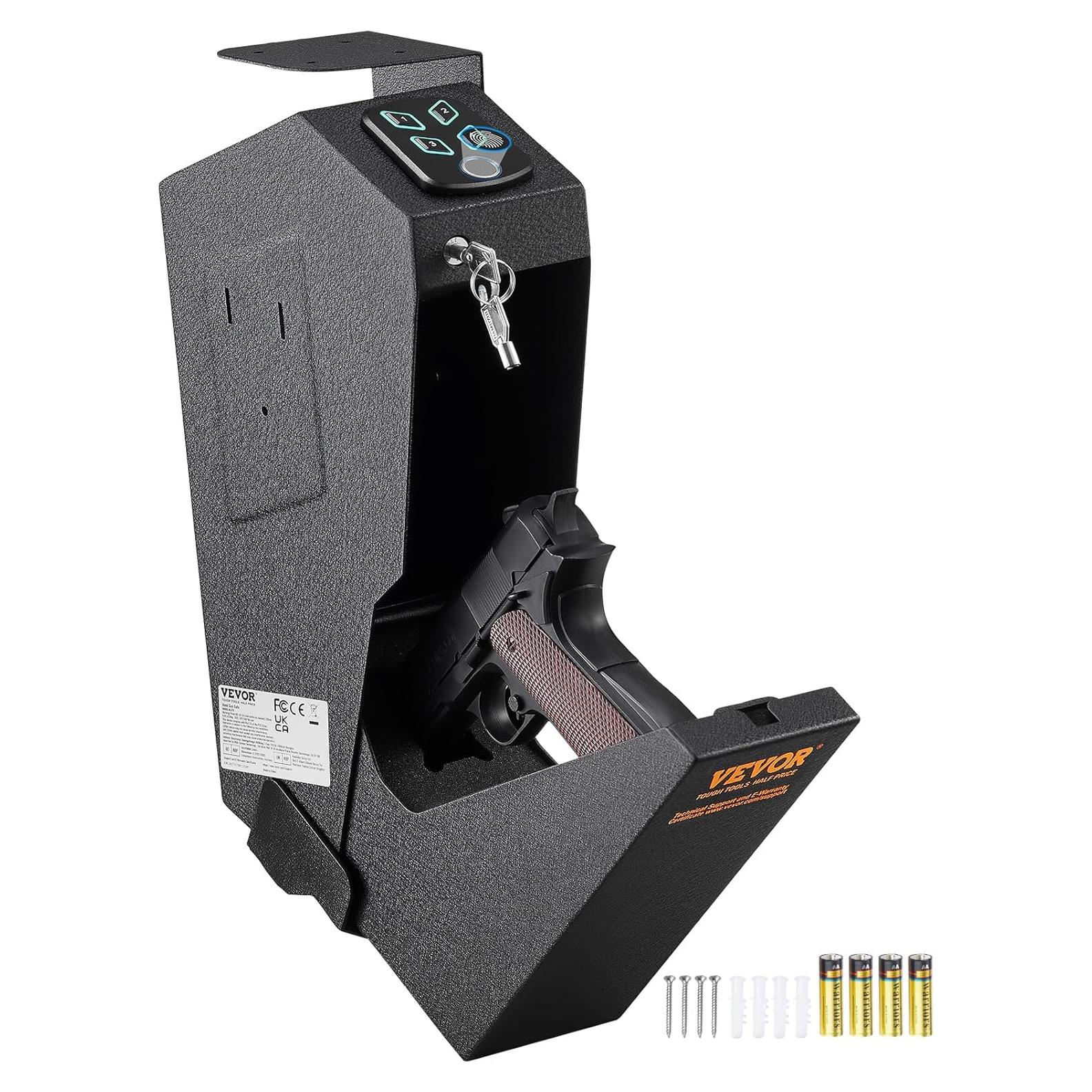 Caja Fuerte Biométrica VEVOR para Pistolas con Acceso Rápido