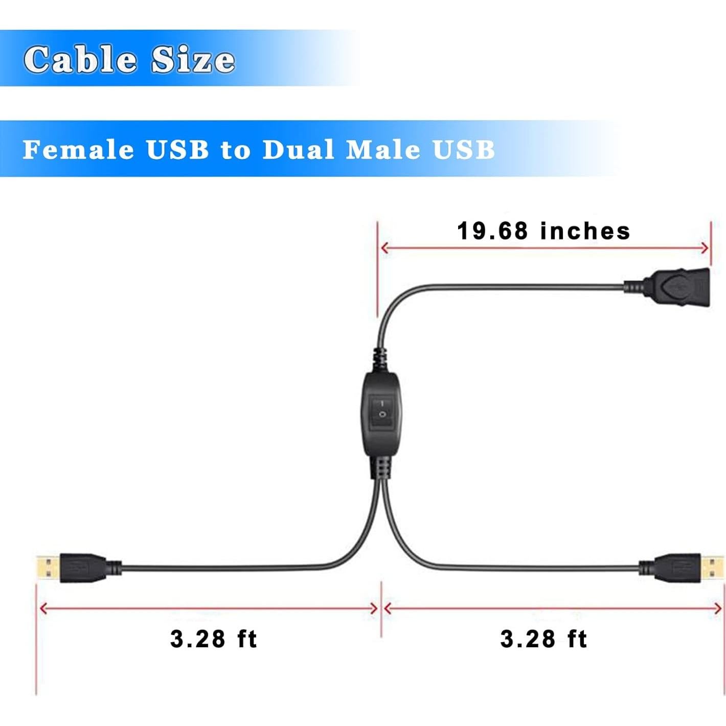 Cable Divisor USB 1 en 2 HERFAIR para Impresora 5FT