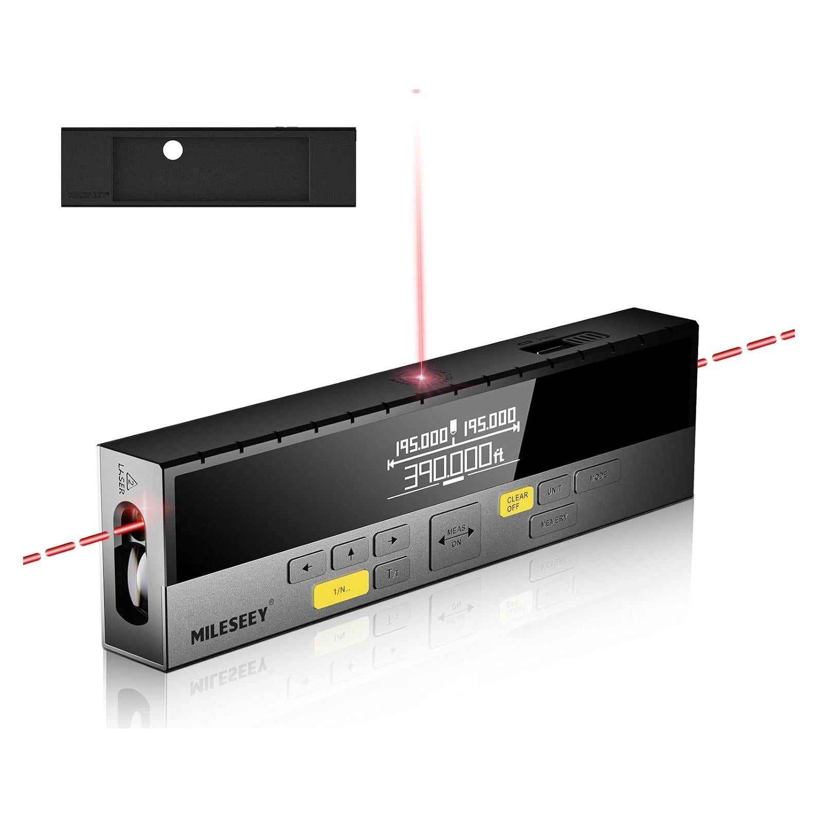 MiLESEEY DP20 Pro Dual Laser Measuring Tool, 390Ft Laser Measurement Tool with Middle Laser Reference, Rechargeable Laser Distance Measure with APP,Gen-2 Backlit Display Ft/in/M Units Laser Measure