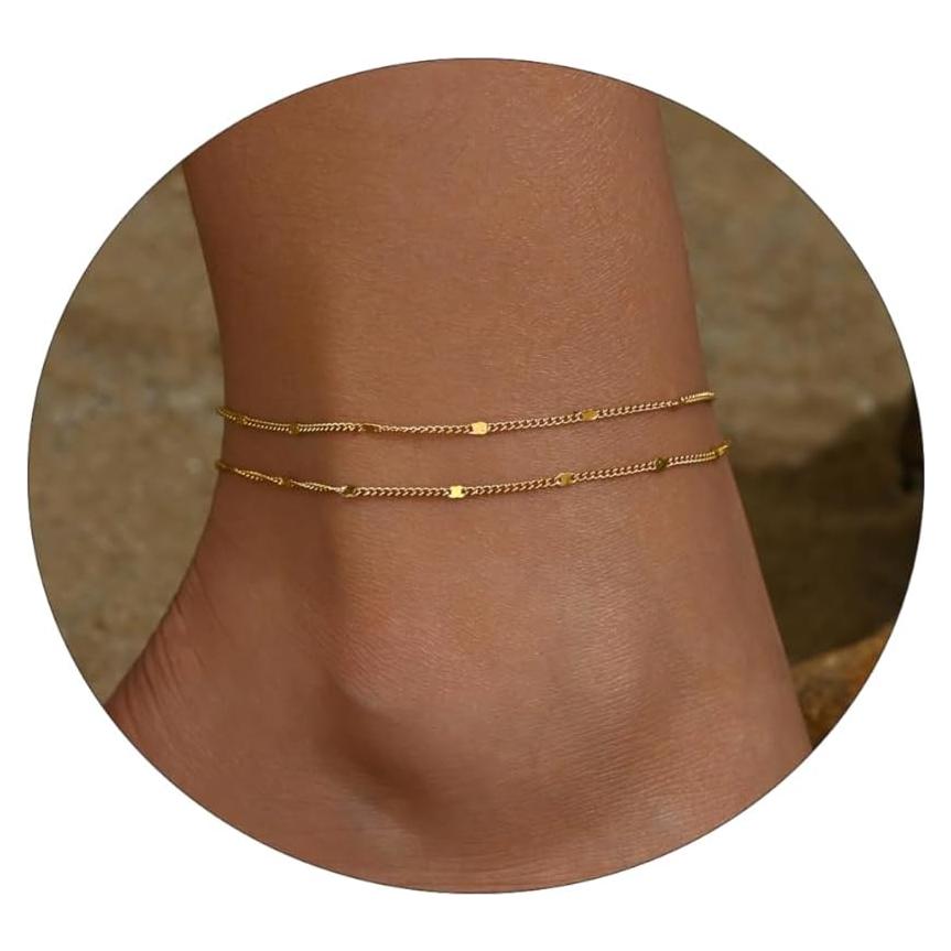 Brazalete de Tobillo Dorado Havopso Ajustable 21.1 cm CZ