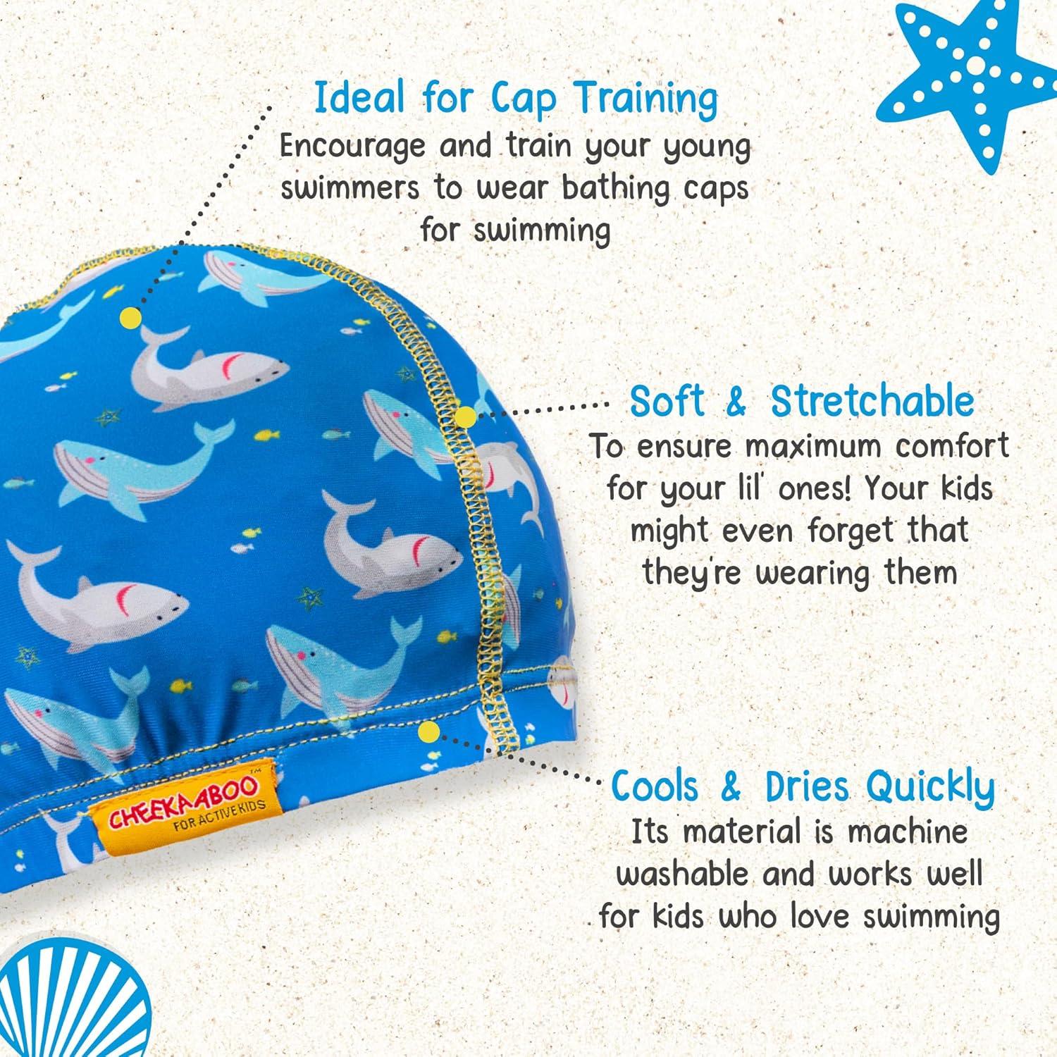 Gorro de natación para niños Cheekaaboo Tiburón - Spandex