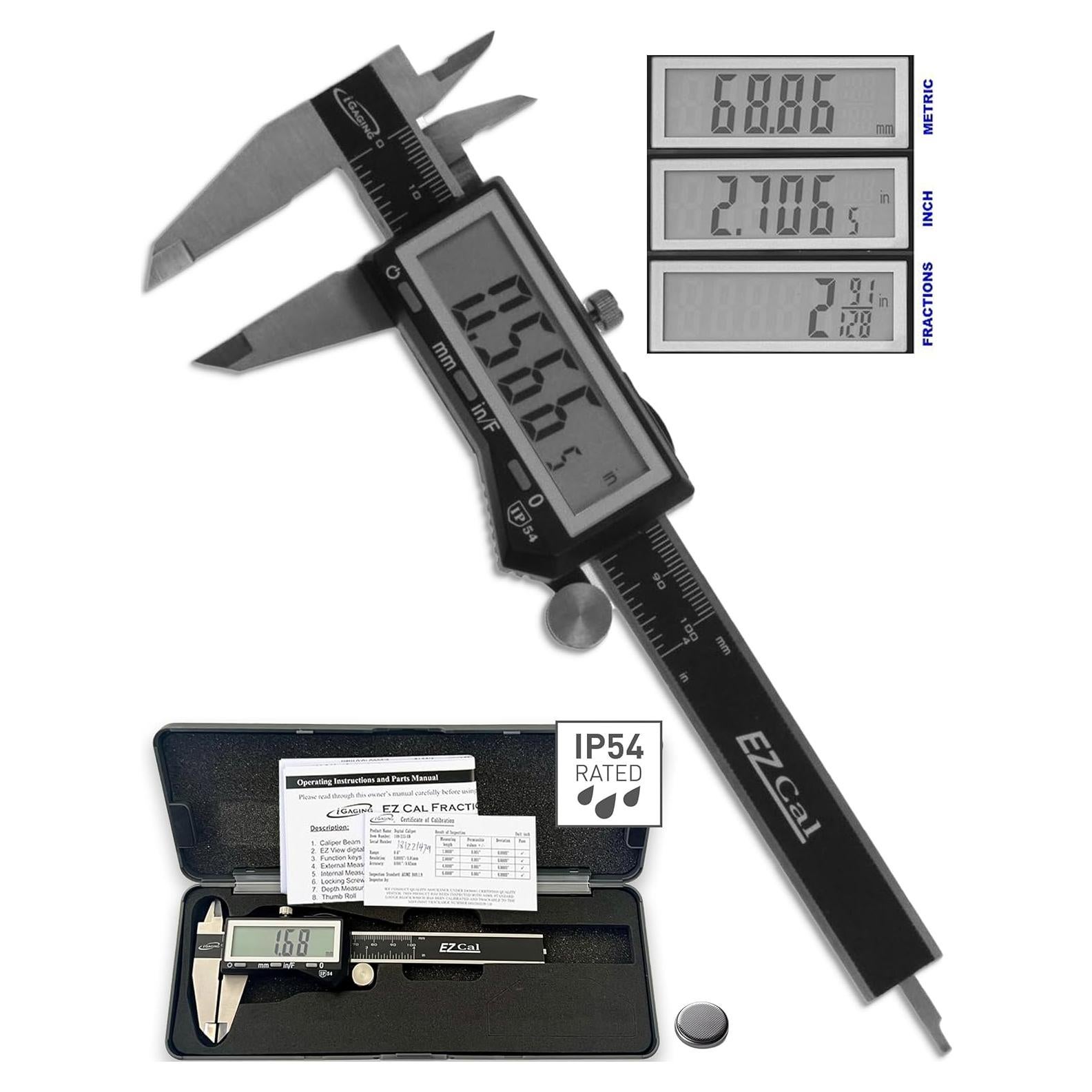 Calibrador Digital Fraccionario iGaging 10.16 cm IP54