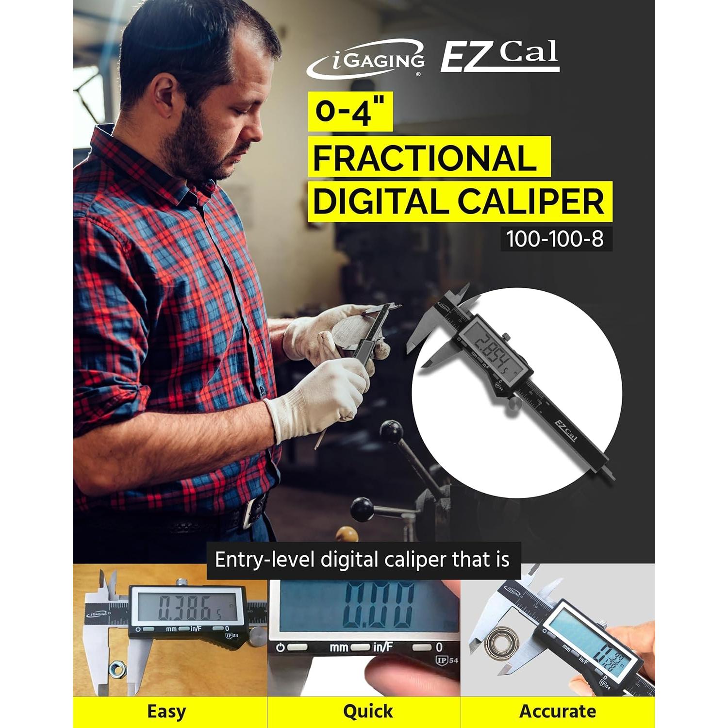 Calibrador Digital Fraccionario iGaging 10.16 cm IP54