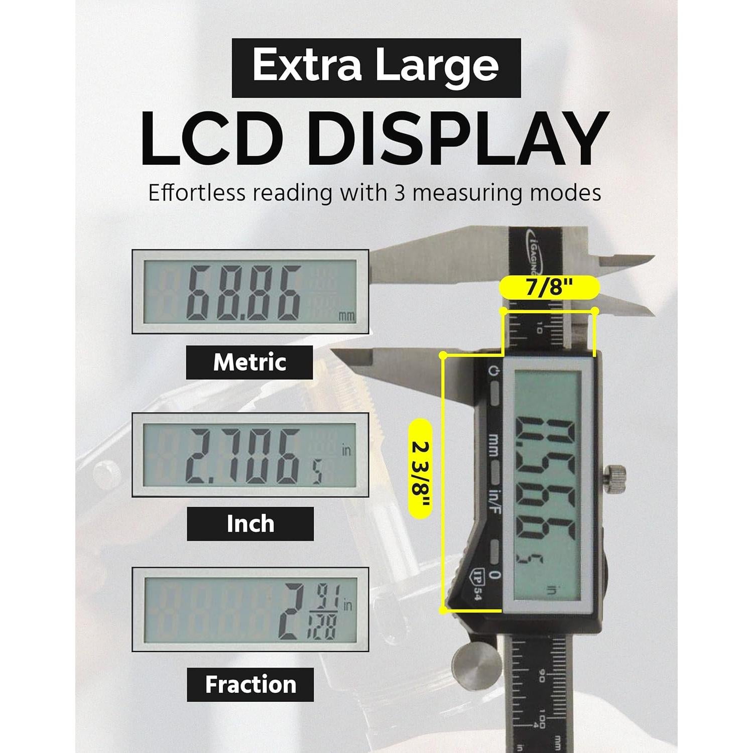 Calibrador Digital Fraccionario iGaging 10.16 cm IP54