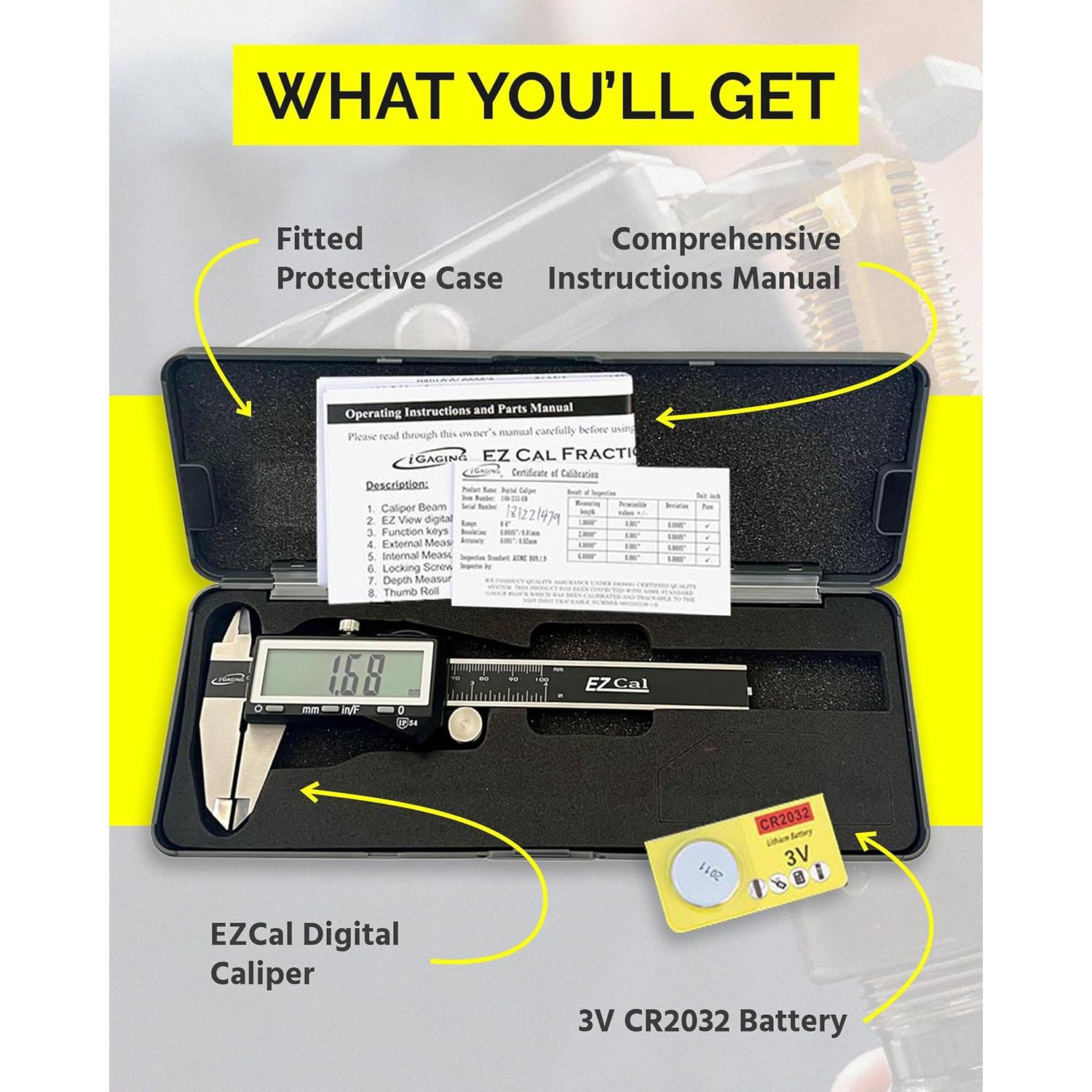Calibrador Digital Fraccionario iGaging 10.16 cm IP54