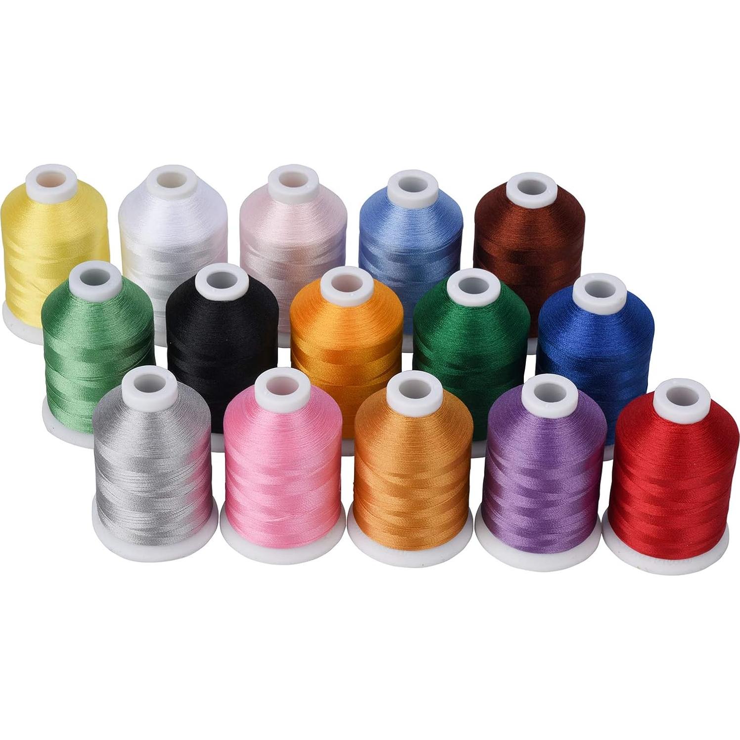 Hilo de bordado Simthread 1000M poliéster 15 colores set