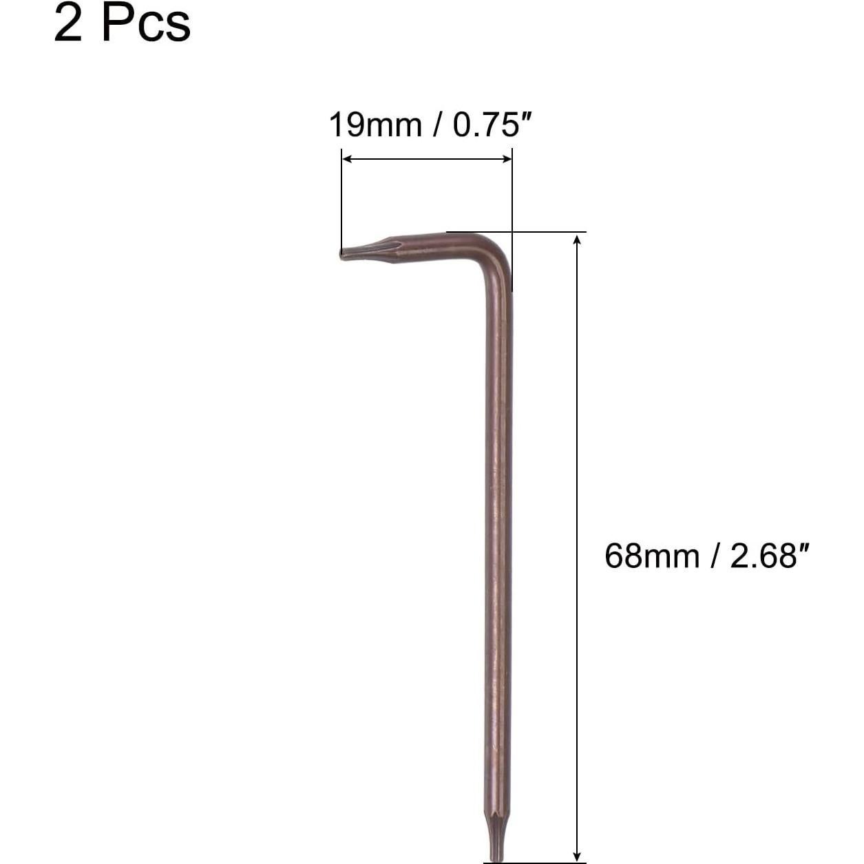 Llave Torx T6 uxcell a Prueba de Manipulación 68 mm 2 Pcs