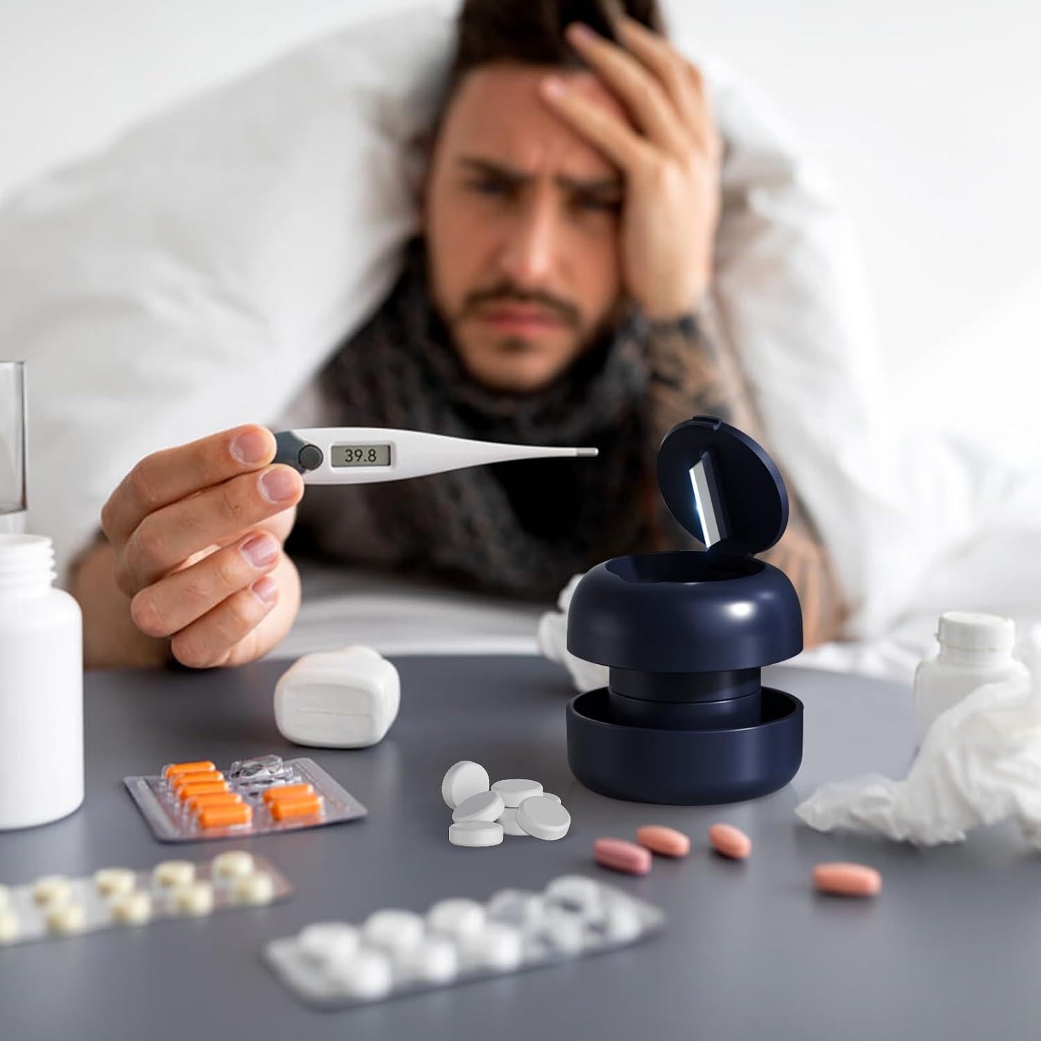 Cortador de Pastillas ZenTiky Compacto con Molinillo Marino