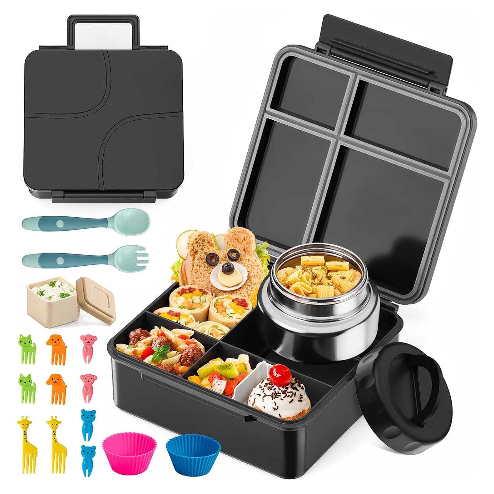 Caja de Almuerzo Bento JSLOVE 2.14L a Prueba de Fugas con Utensilios