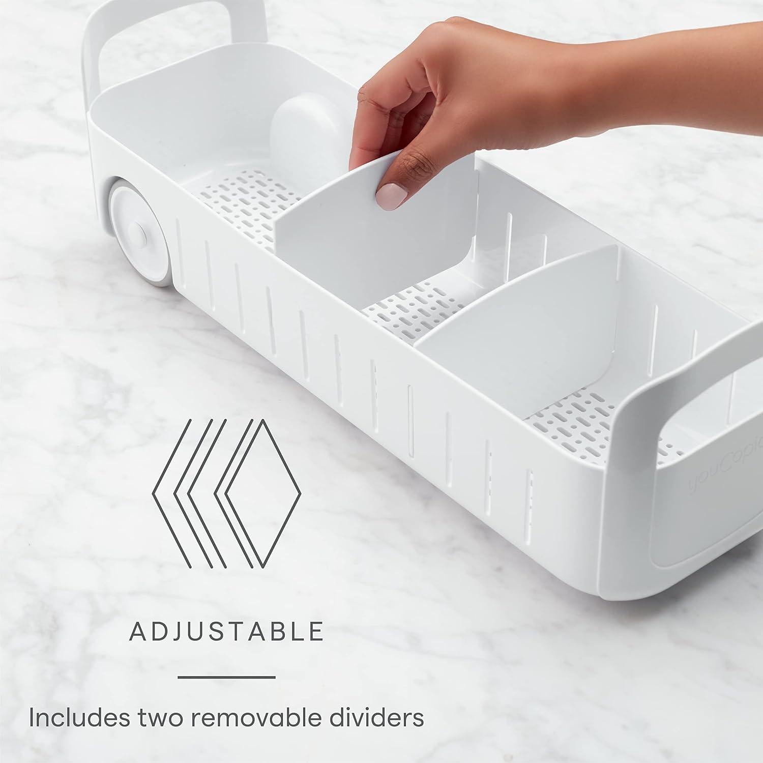 Carro de Almacenamiento Rodante YouCopia 5 cm Ajustable Blanco