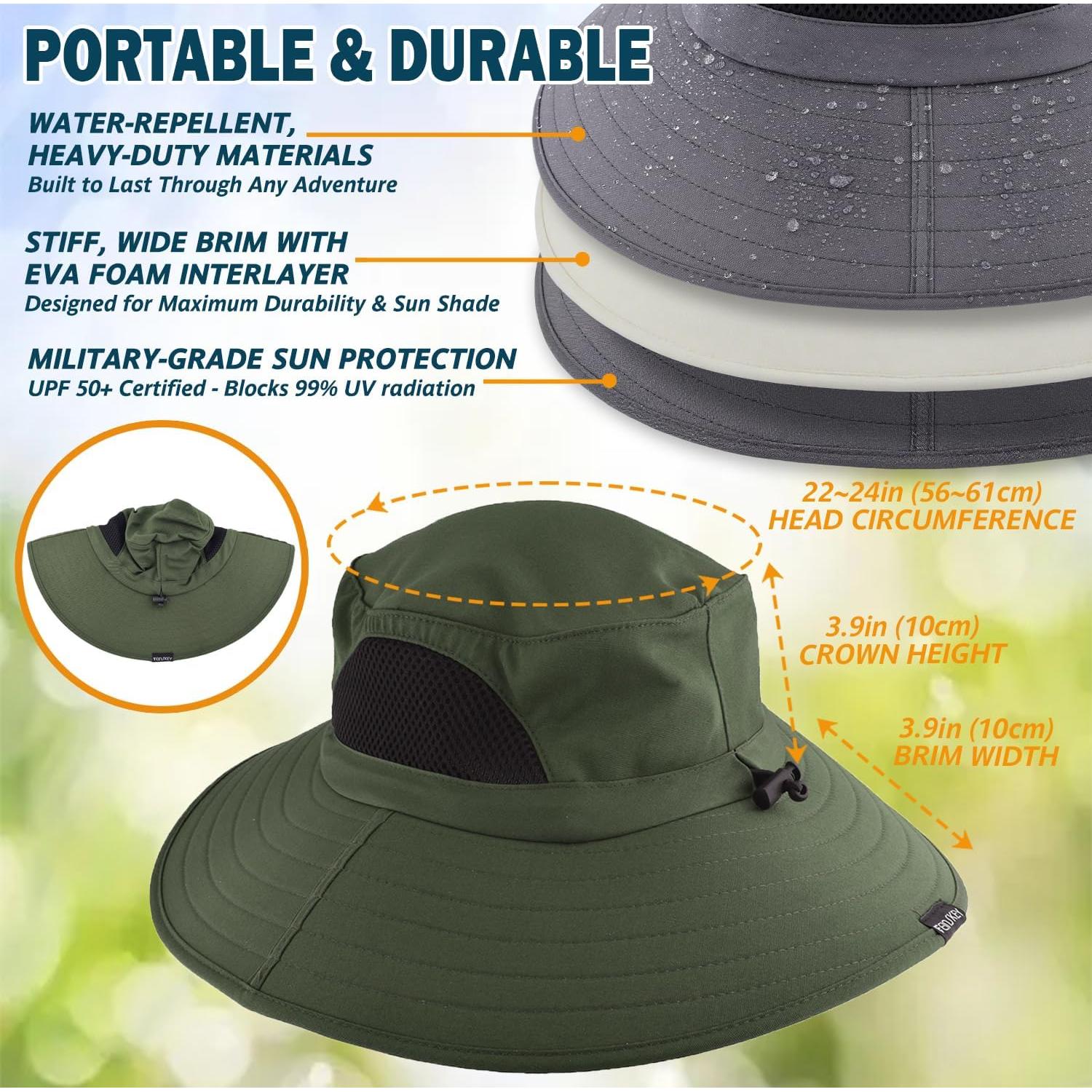 Sombrero de ala ancha EINSKEY UPF 50+ impermeable unisex