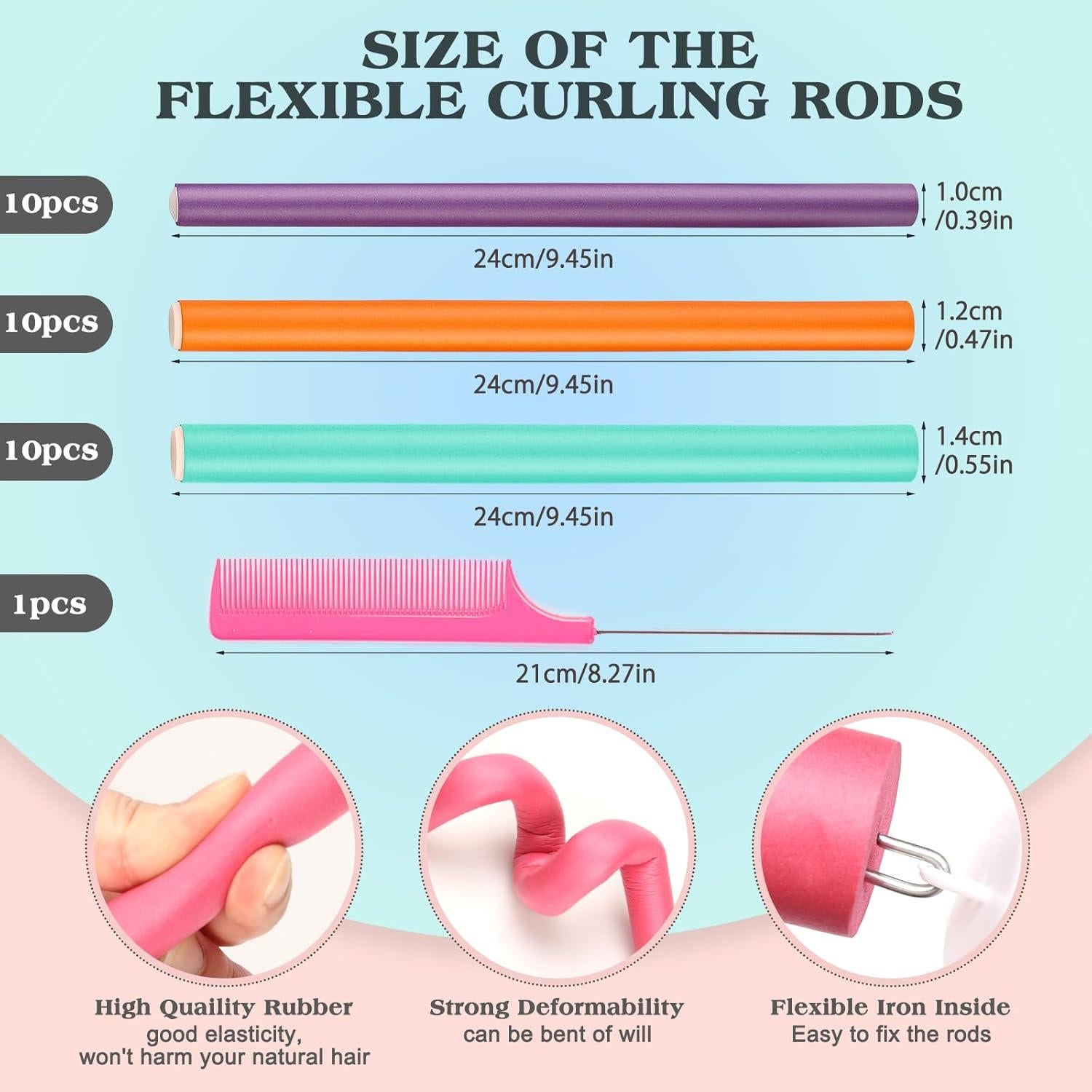 Conjunto de Rulos Sin Calor AIDUCHO - 30 Varillas Flexibles