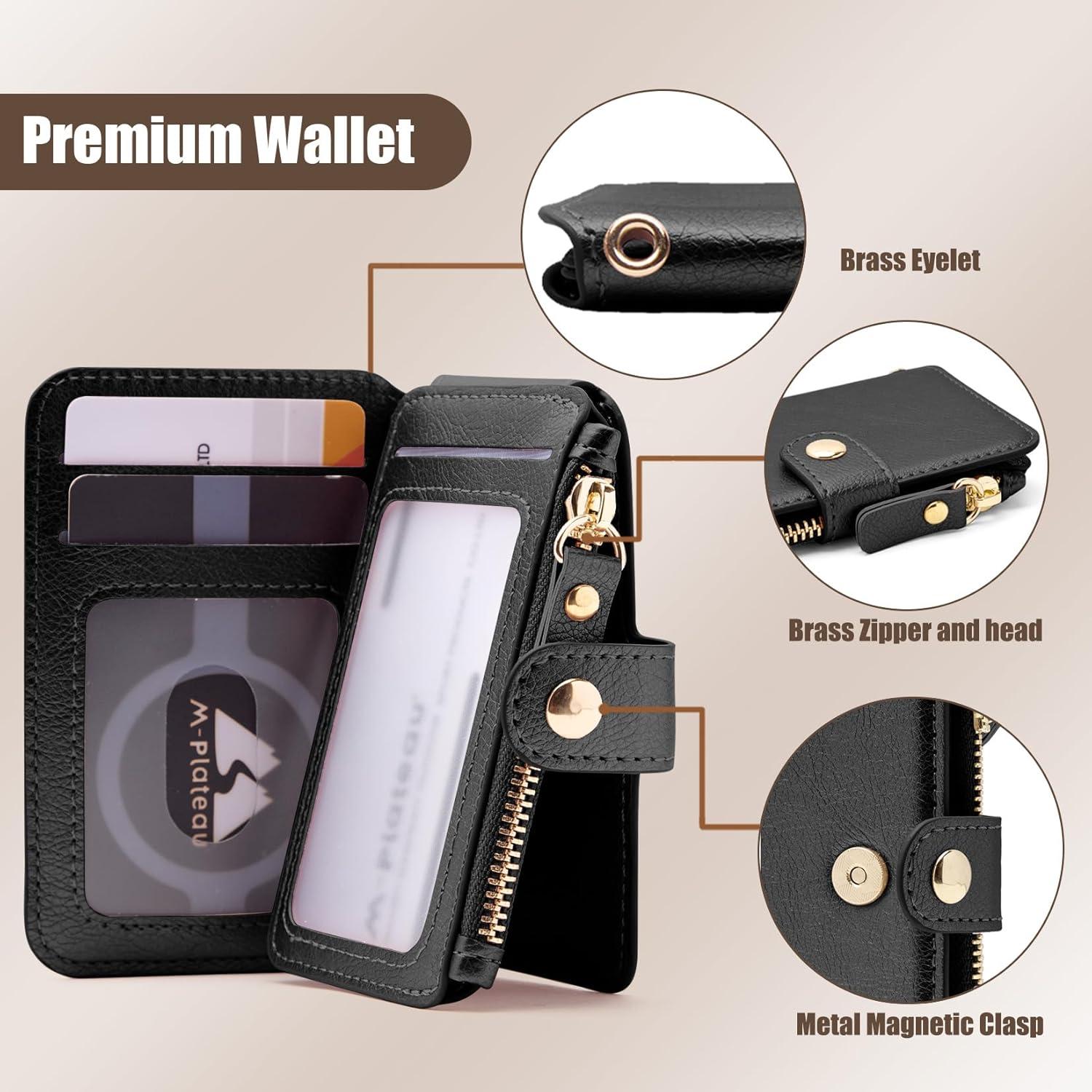 Cartera Minimalista M-Plateau con Llave y Ventana ID - Negro