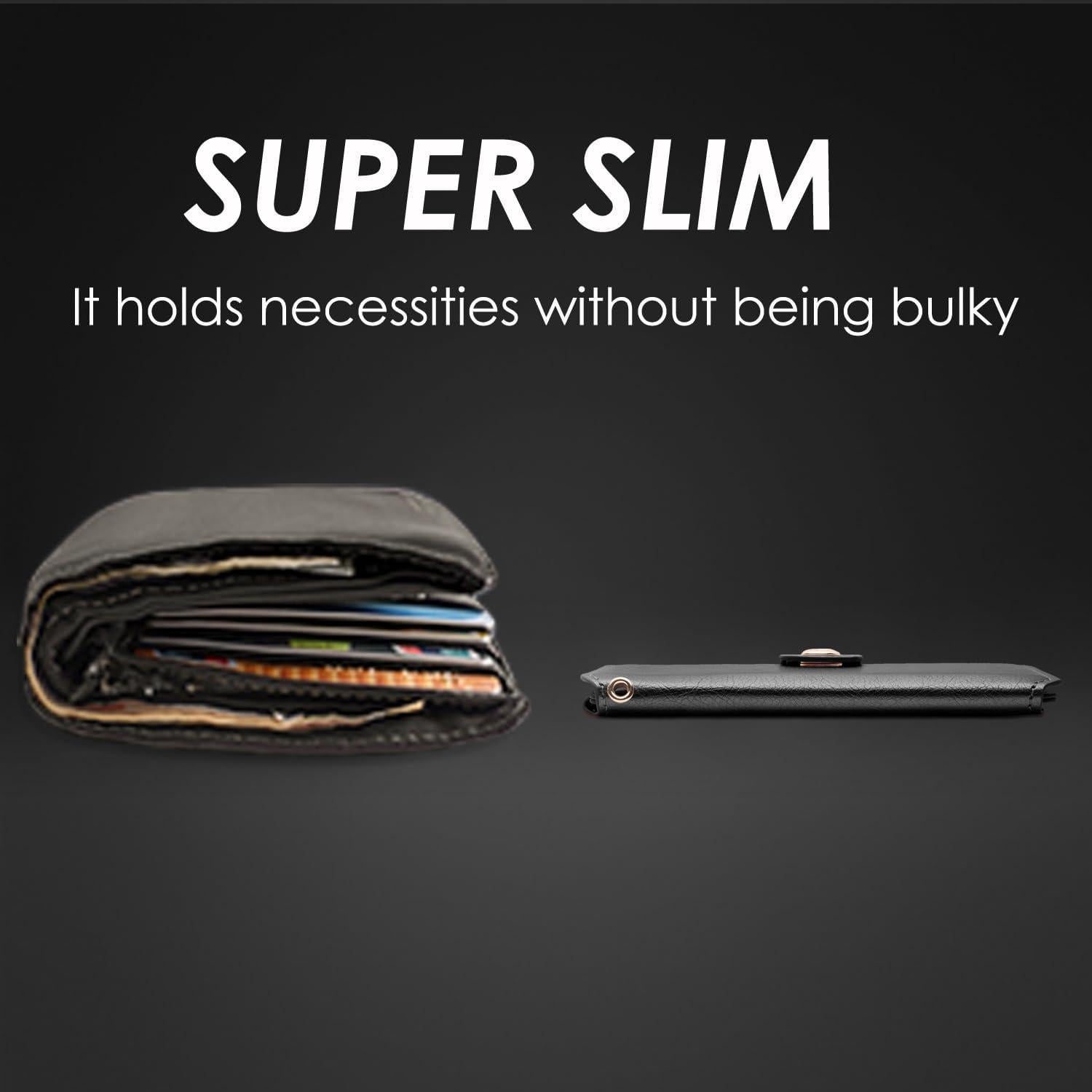 Cartera Minimalista M-Plateau con Llave y Ventana ID - Negro