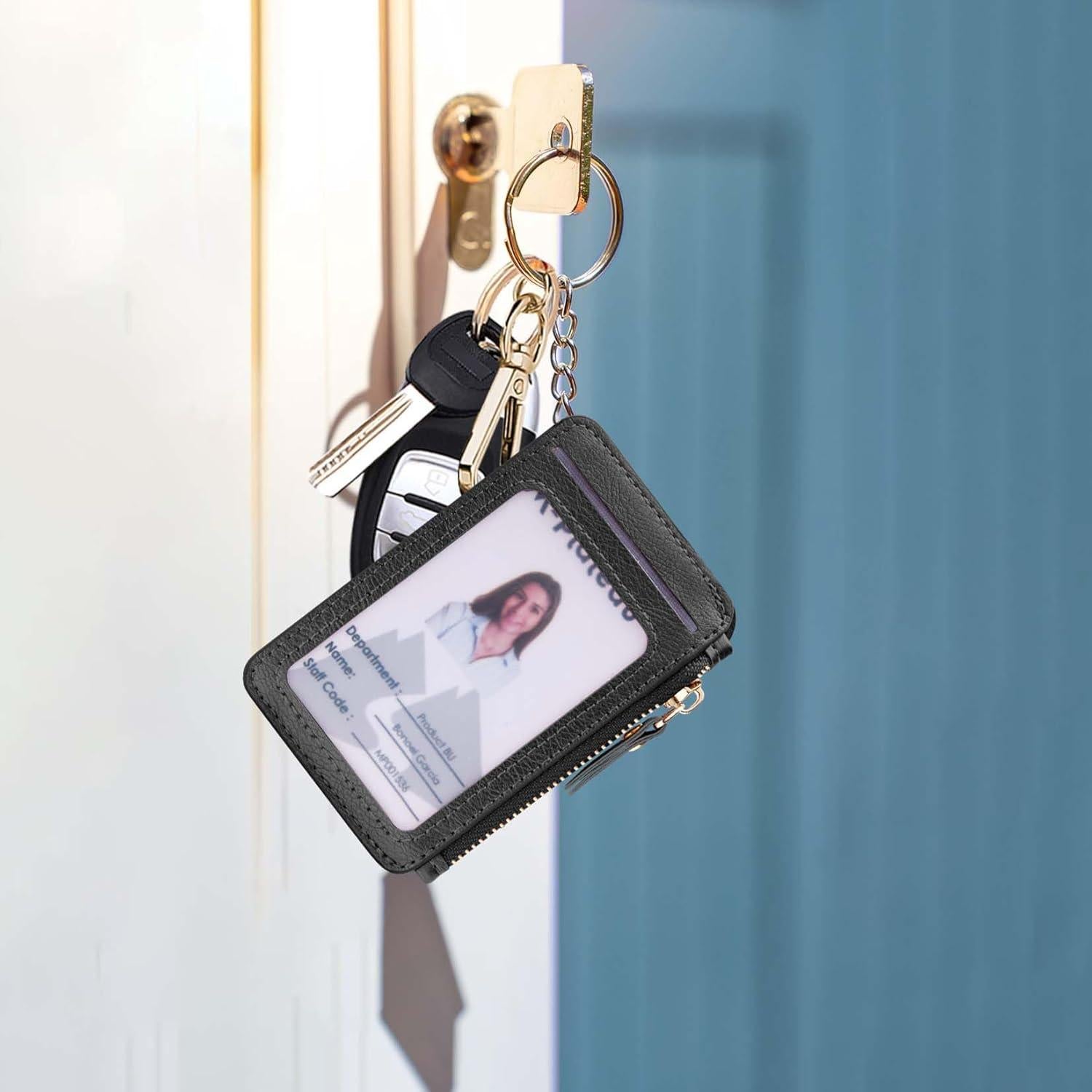 Cartera Minimalista M-Plateau con Llave y Ventana ID - Negro