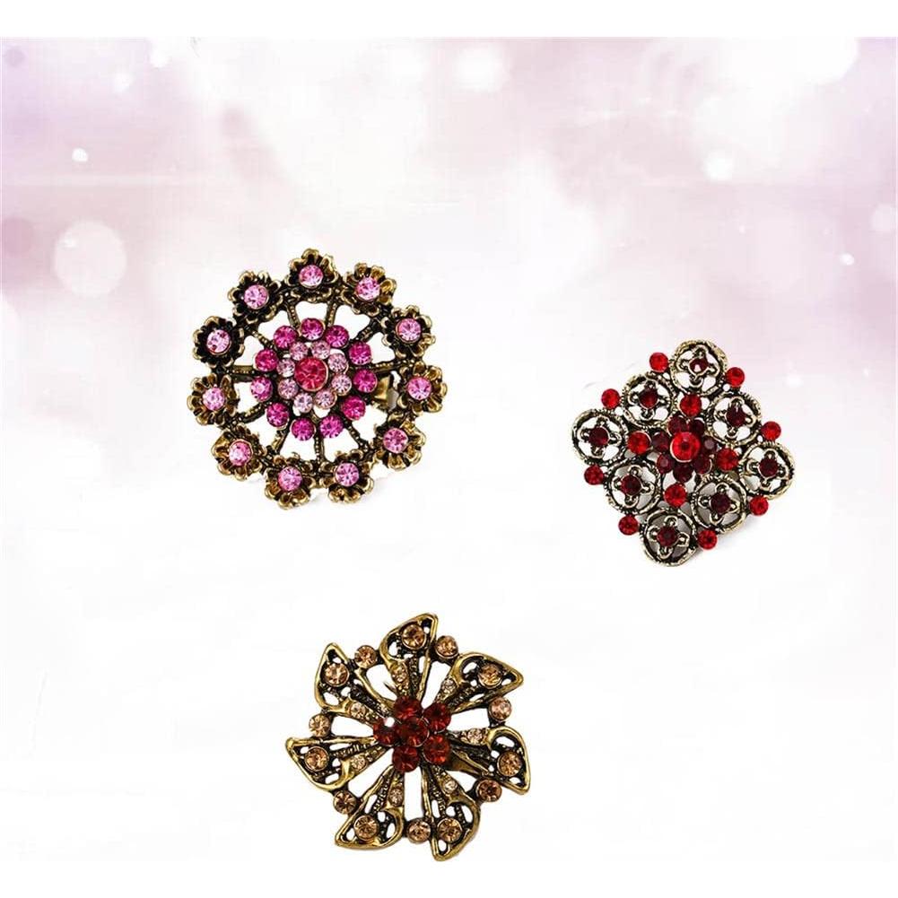 Conjunto de 24 broches de cristal ZINSBEDI en forma de flor