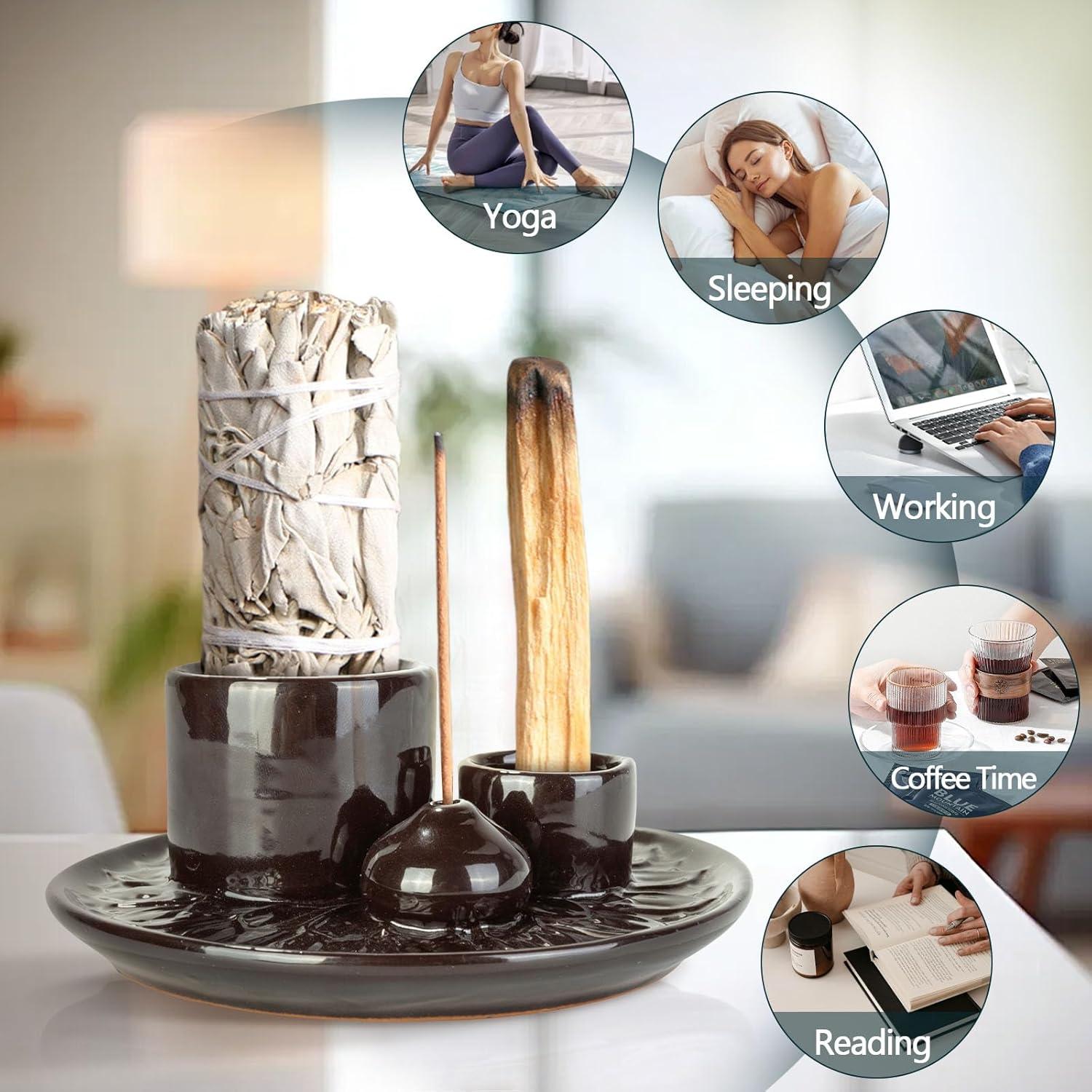 Soporte de Incienso Cerámica Comeon 13x5 cm Azul