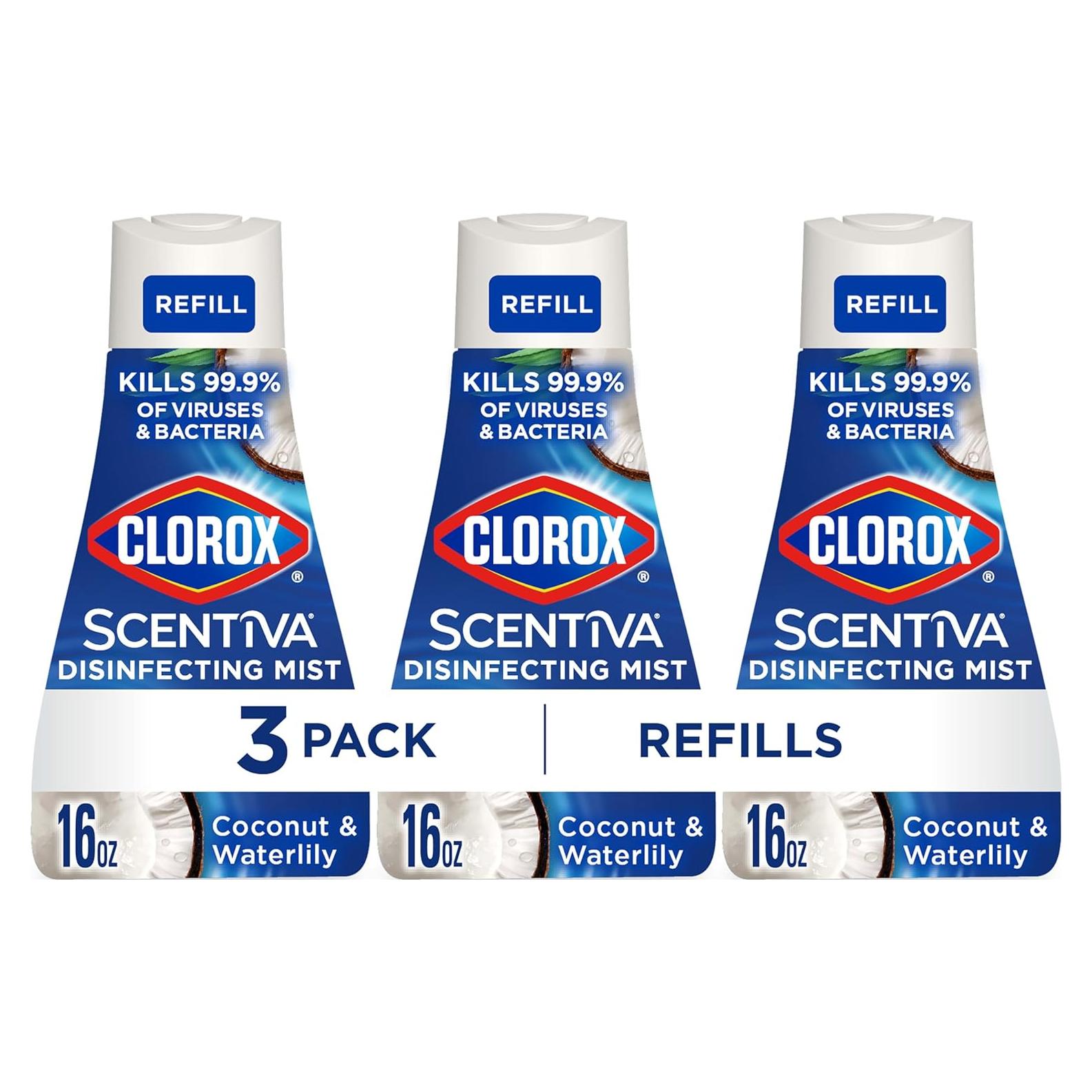 Clorox Scentiva Nebulizador Desinfectante Recarga 3x16oz Coco y Lirio