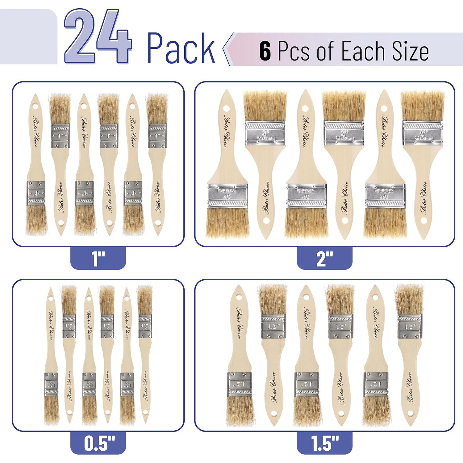 Juego de brochas de cerda natural Bates Choice - 24 piezas