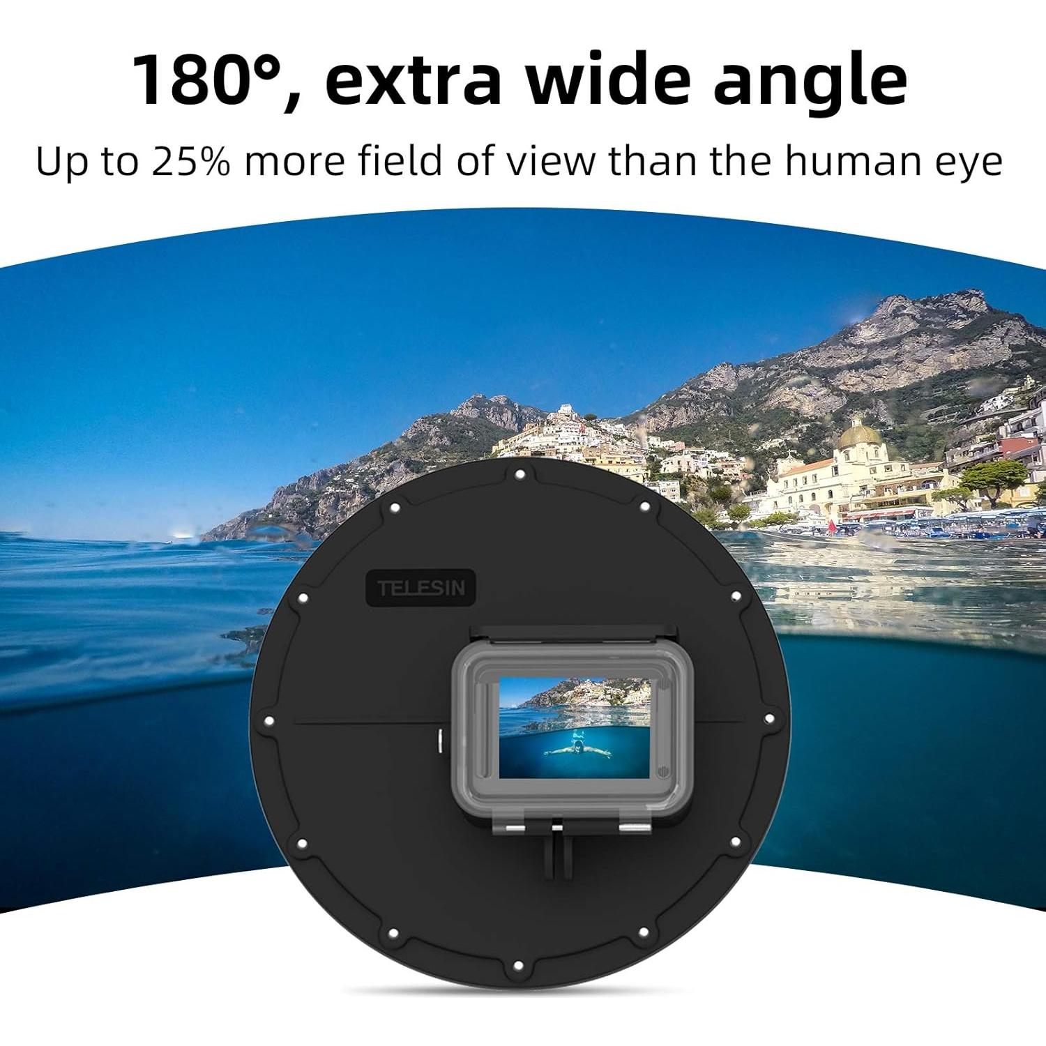 Cúpula de Buceo TELESIN 6" para GoPro Hero 13/12/11/10/9