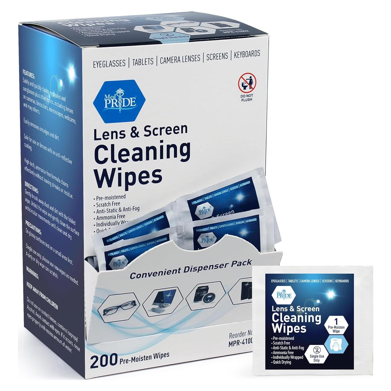 Toallitas de Limpieza Shield Line 200 Unidades Anti-Empañamiento