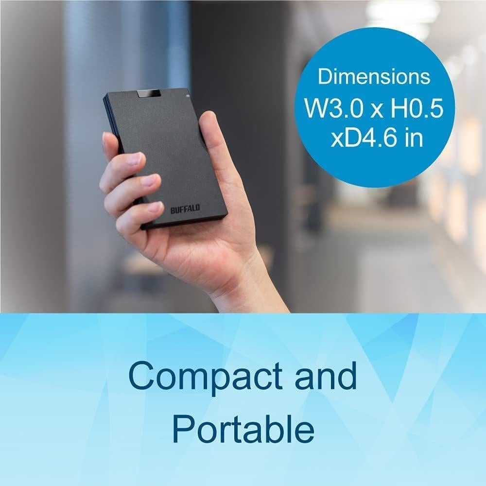 SSD Externo Buffalo 2TB USB-C USB-A PS4 PS5 Windows Mac