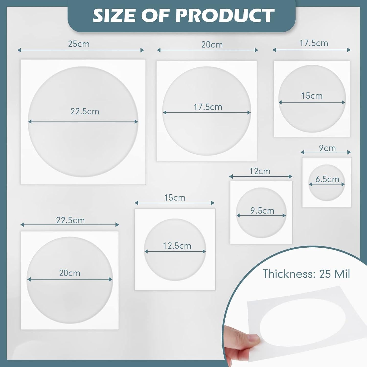 Plantilla de Pintura Teling 14 Piezas Círculo 25x22.5cm