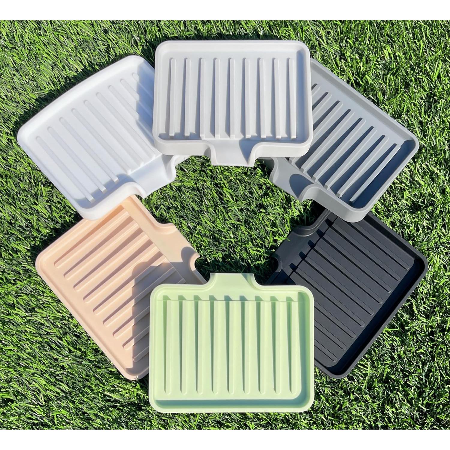 Bandeja de Jabón de Silicona Happitasa con Soporte para Esponjas - 2 Piezas