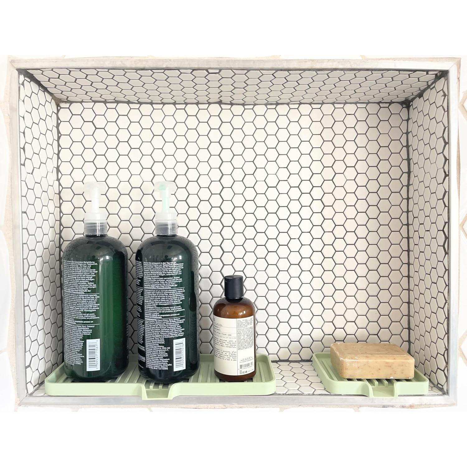 Bandeja de Jabón de Silicona Happitasa con Soporte para Esponjas - 2 Piezas