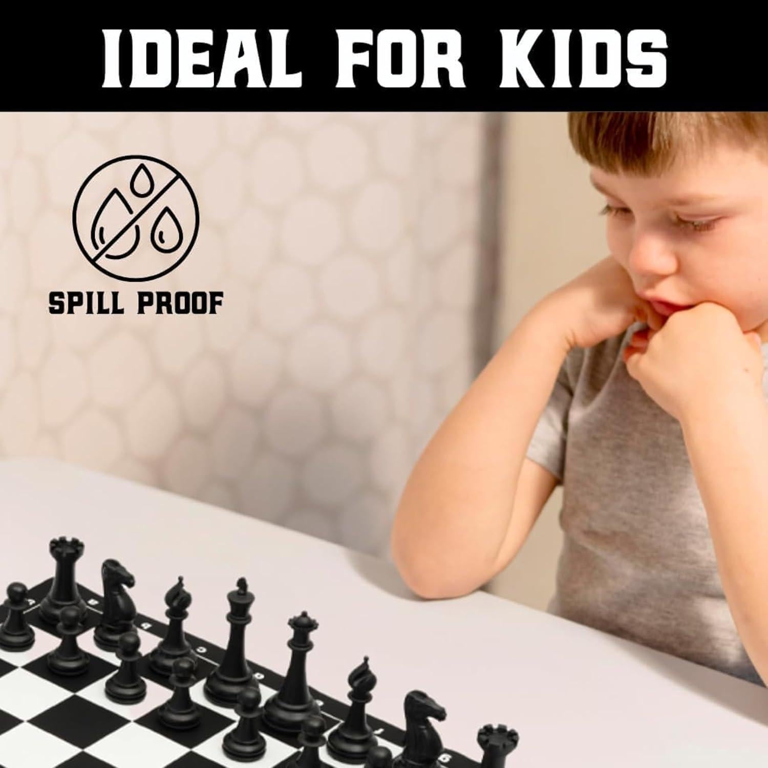 Tablero de Ajedrez de Silicona 38.1 cm Plegable Best Knight