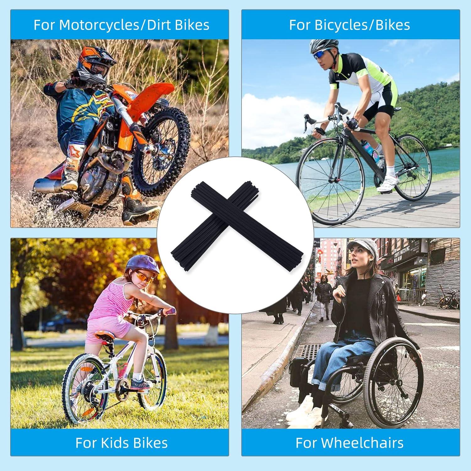 Cubiertas de Radios PPXIONG 72 Piezas para Motocicleta y Bicicleta