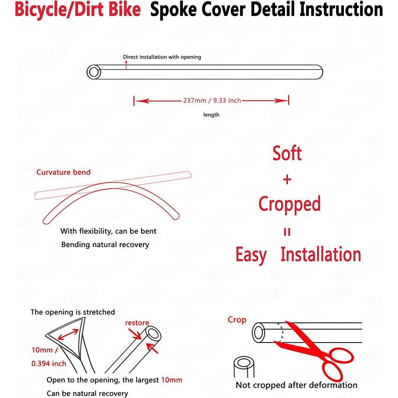 Cubiertas de Radios PPXIONG 72 Piezas para Motocicleta y Bicicleta