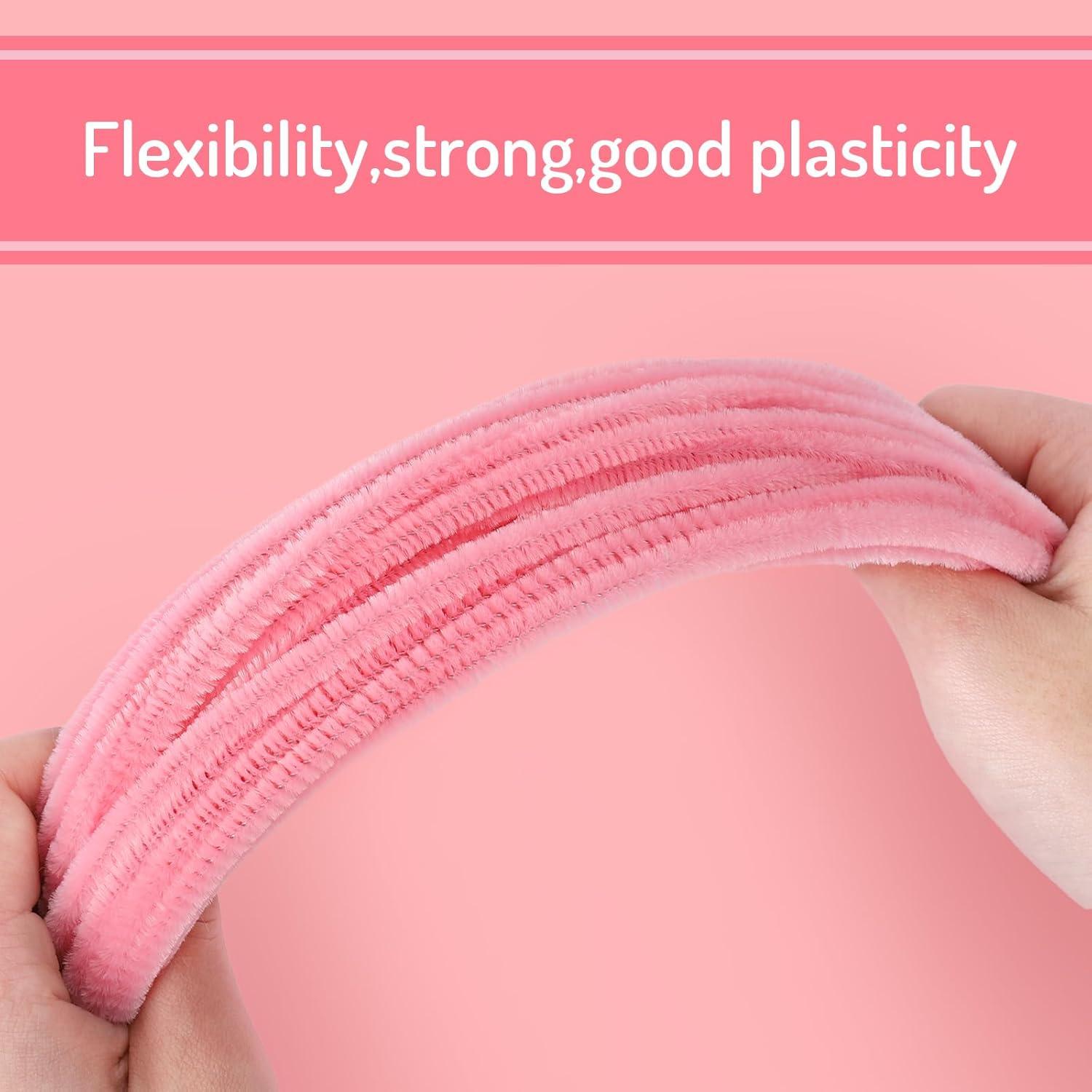 Limpiapipas Chenille Rosa Suave 300 Piezas Whaline 30x0.6 cm