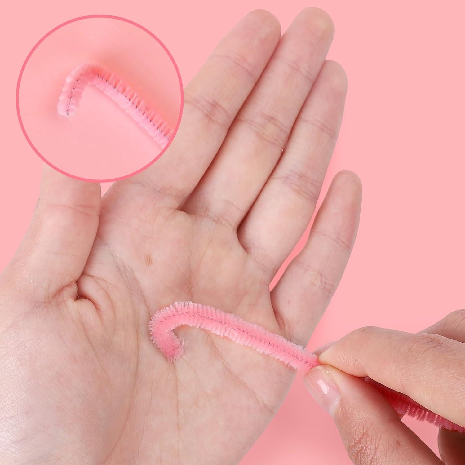 Limpiapipas Chenille Rosa Suave 300 Piezas Whaline 30x0.6 cm