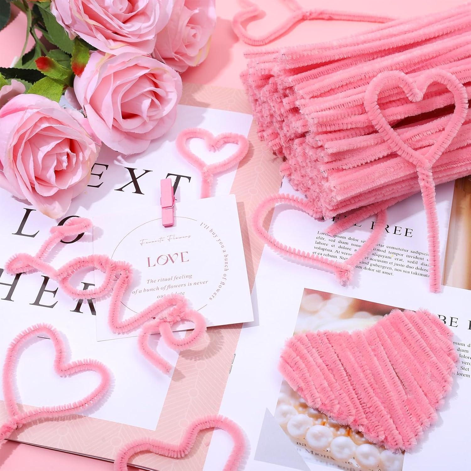 Limpiapipas Chenille Rosa Suave 300 Piezas Whaline 30x0.6 cm