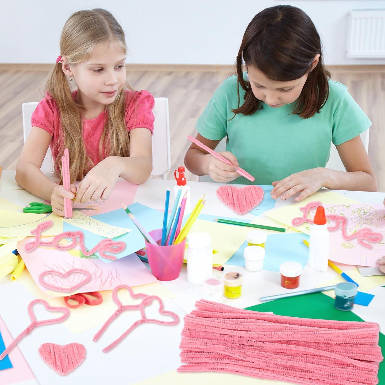 Limpiapipas Chenille Rosa Suave 300 Piezas Whaline 30x0.6 cm