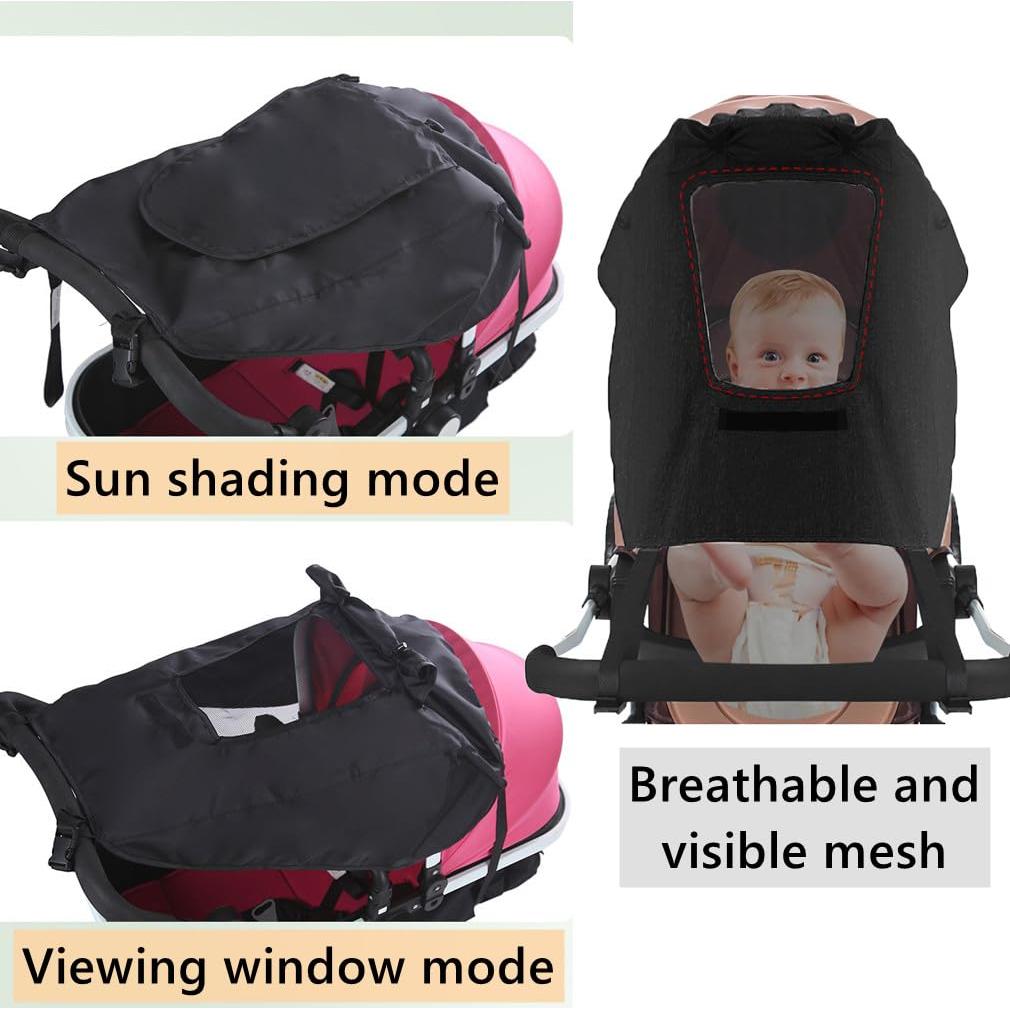 Sombra para Cochecito Universal UPF50+ Gris/Negro 59x69cm