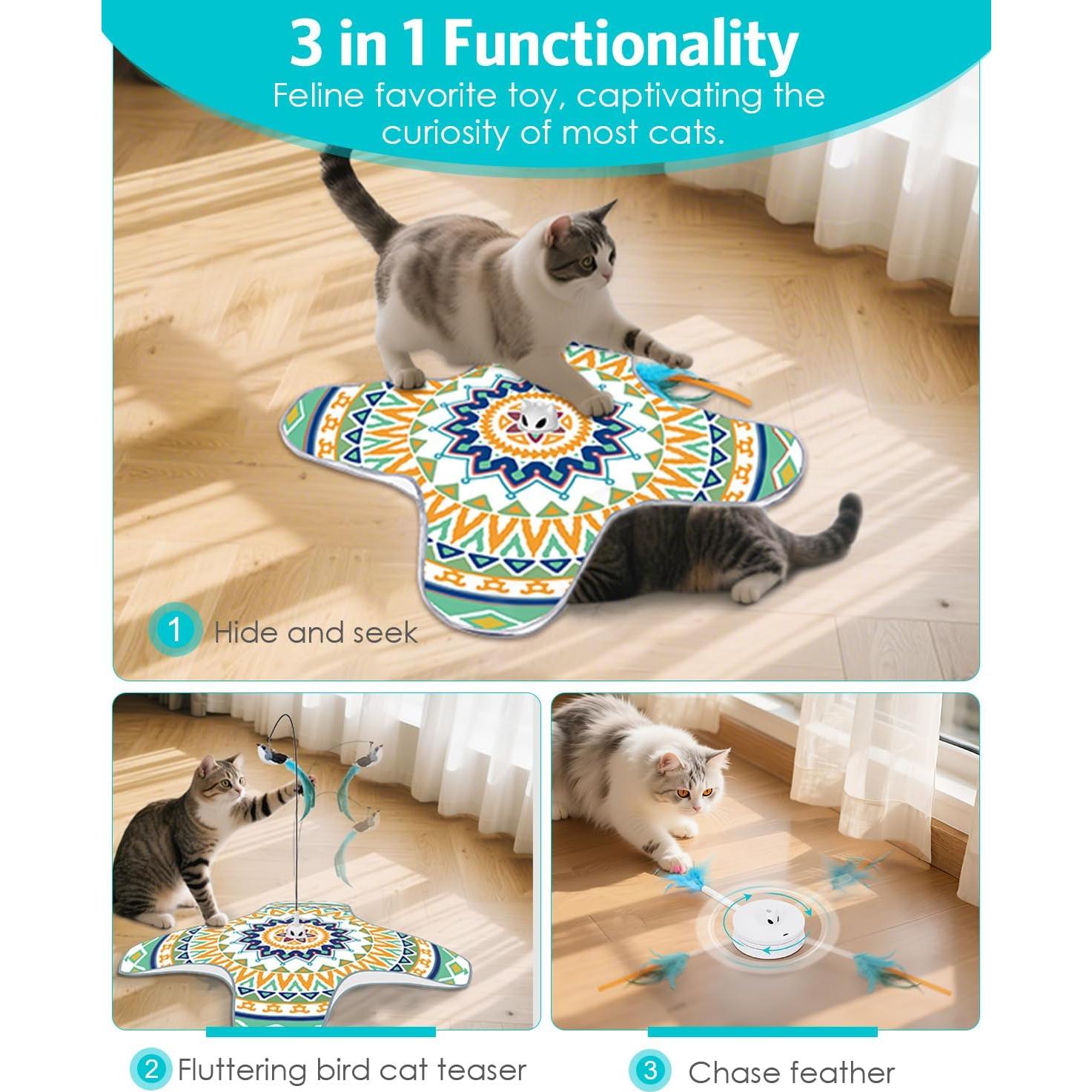 Juguete Interactivo para Gatos Temracha 3 en 1 Recargable