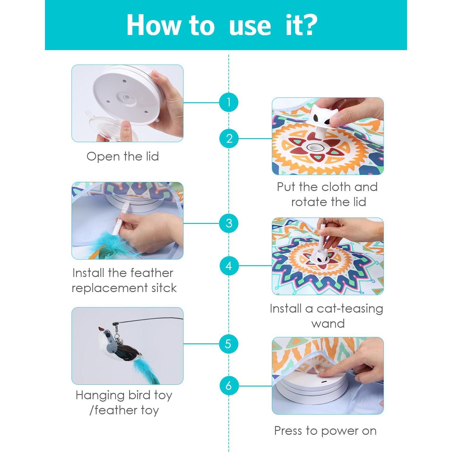 Juguete Interactivo para Gatos Temracha 3 en 1 Recargable