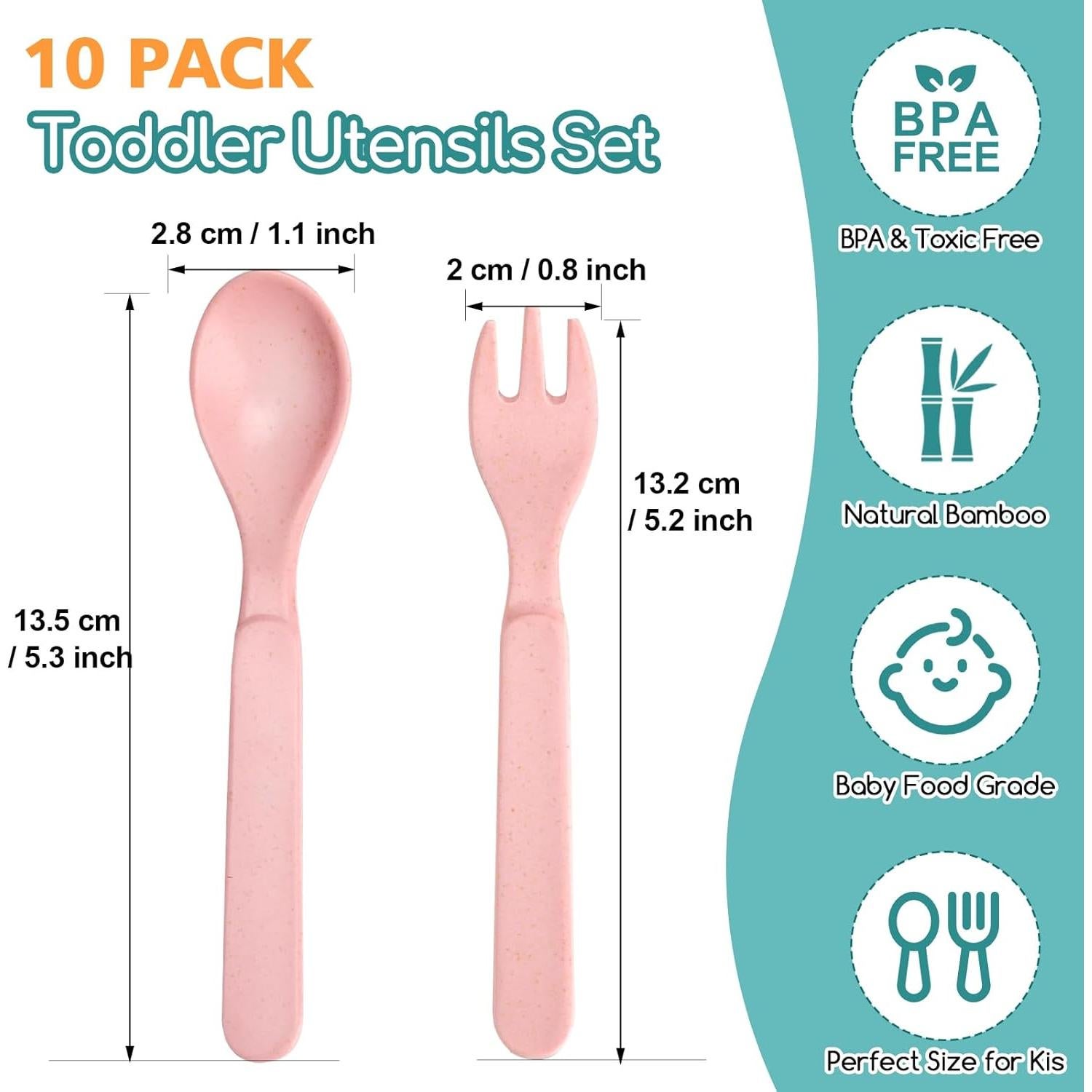 Juego de Utensilios de Bambú para Niños Shopwithgreen - 10 Piezas