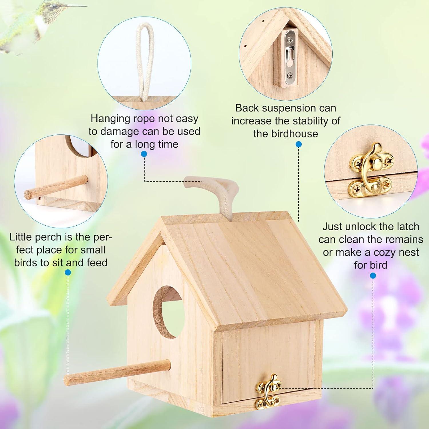 Casa de Aves de Madera GINDOOR para Exterior 14.5cm