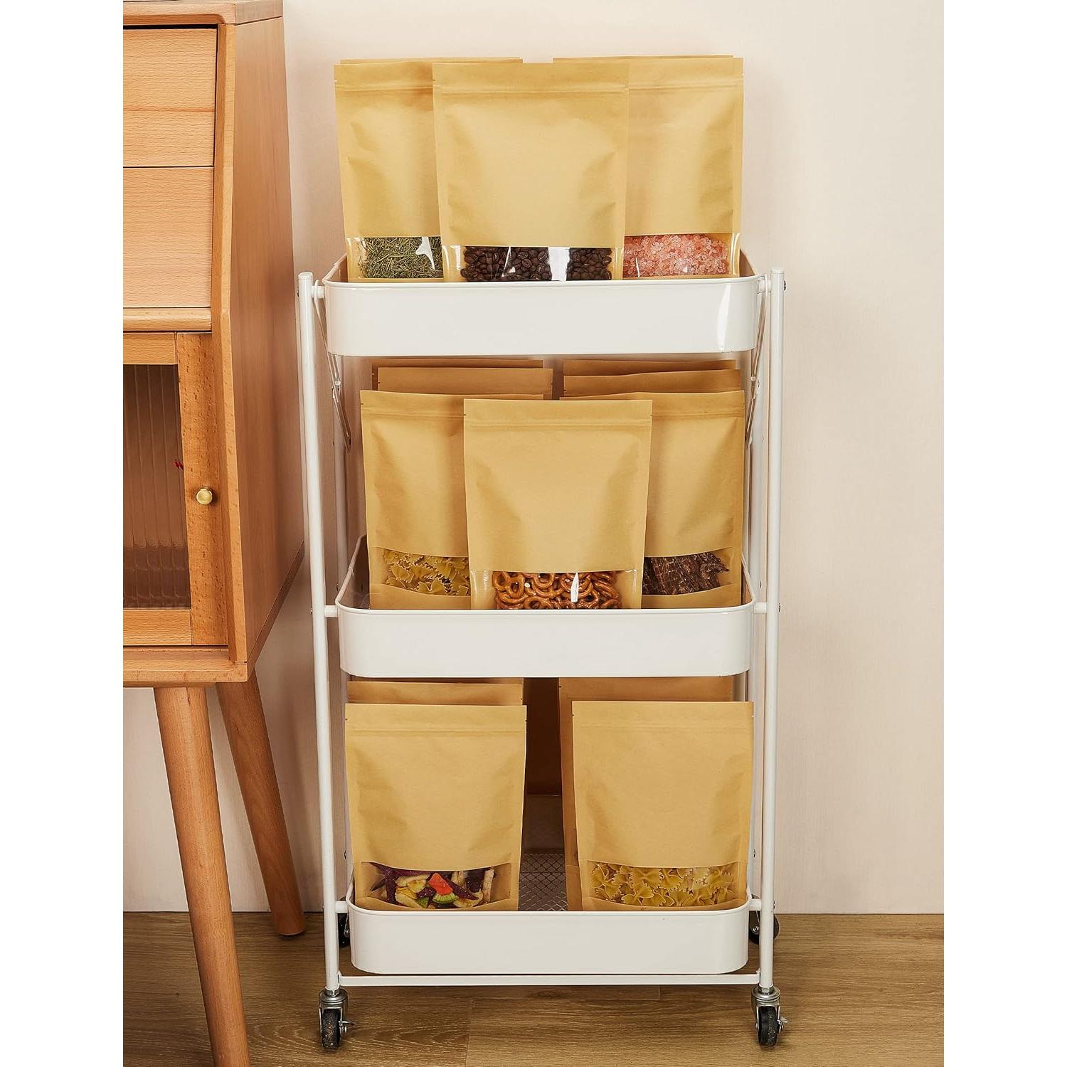 Bolsas de Papel Kraft con Ventana FireKylin 100 Pcs 8.89x13.97 cm