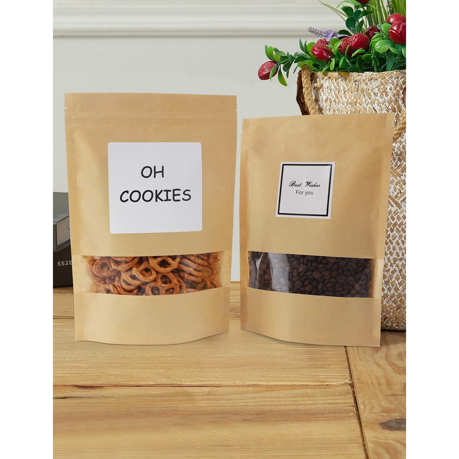 Bolsas de Papel Kraft con Ventana FireKylin 100 Pcs 8.89x13.97 cm