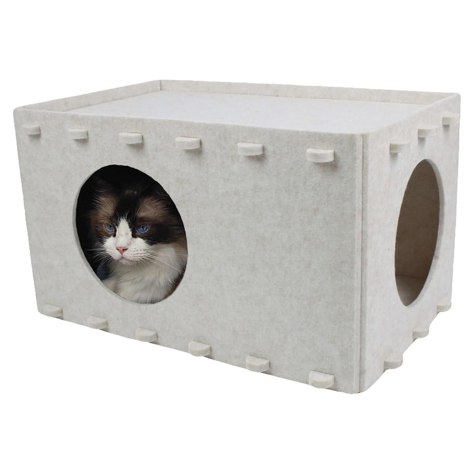 Cama para Gatos OOZAZEMM Cueva Resistente 55.88x36.07 cm Crema