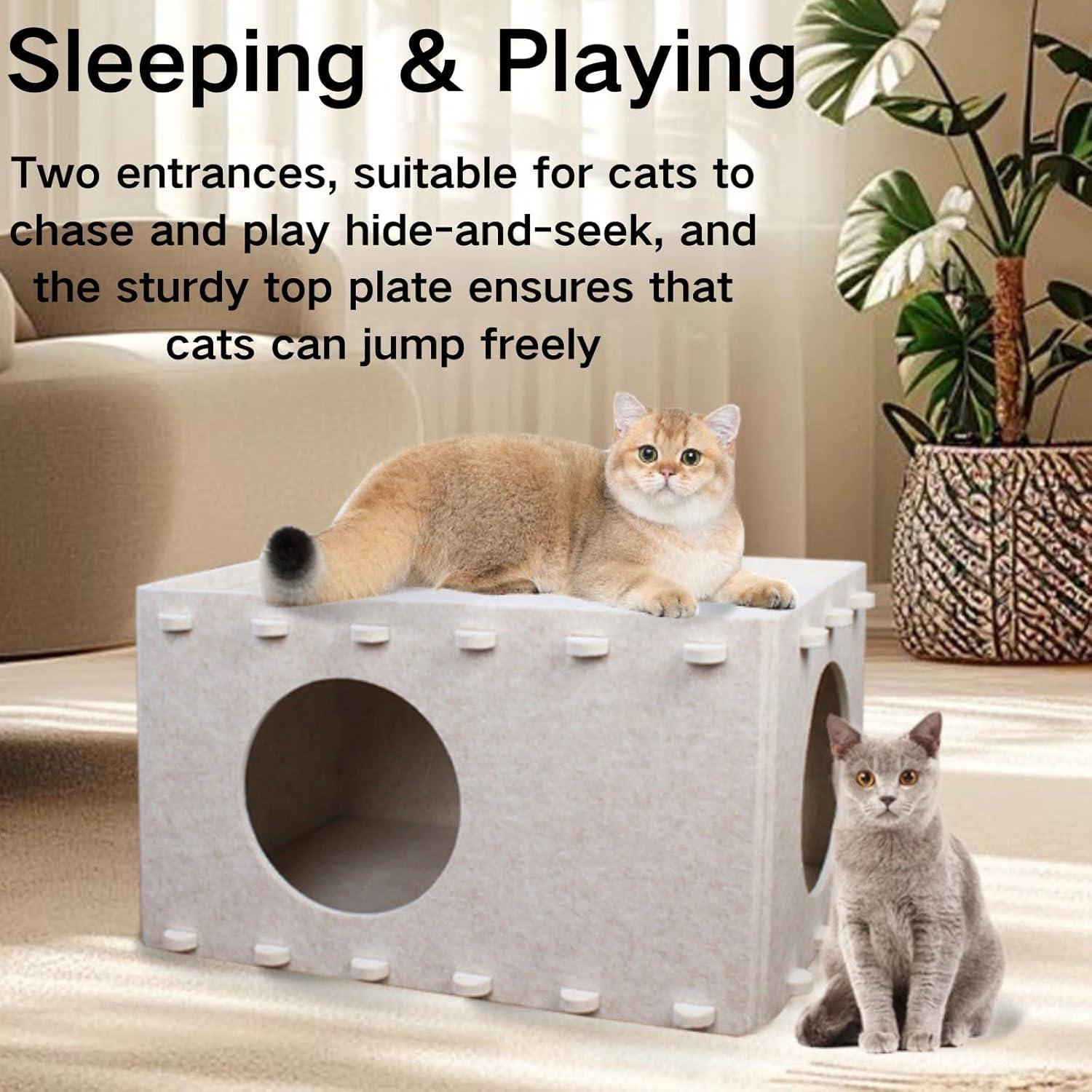 Cama para Gatos OOZAZEMM Cueva Resistente 55.88x36.07 cm Crema