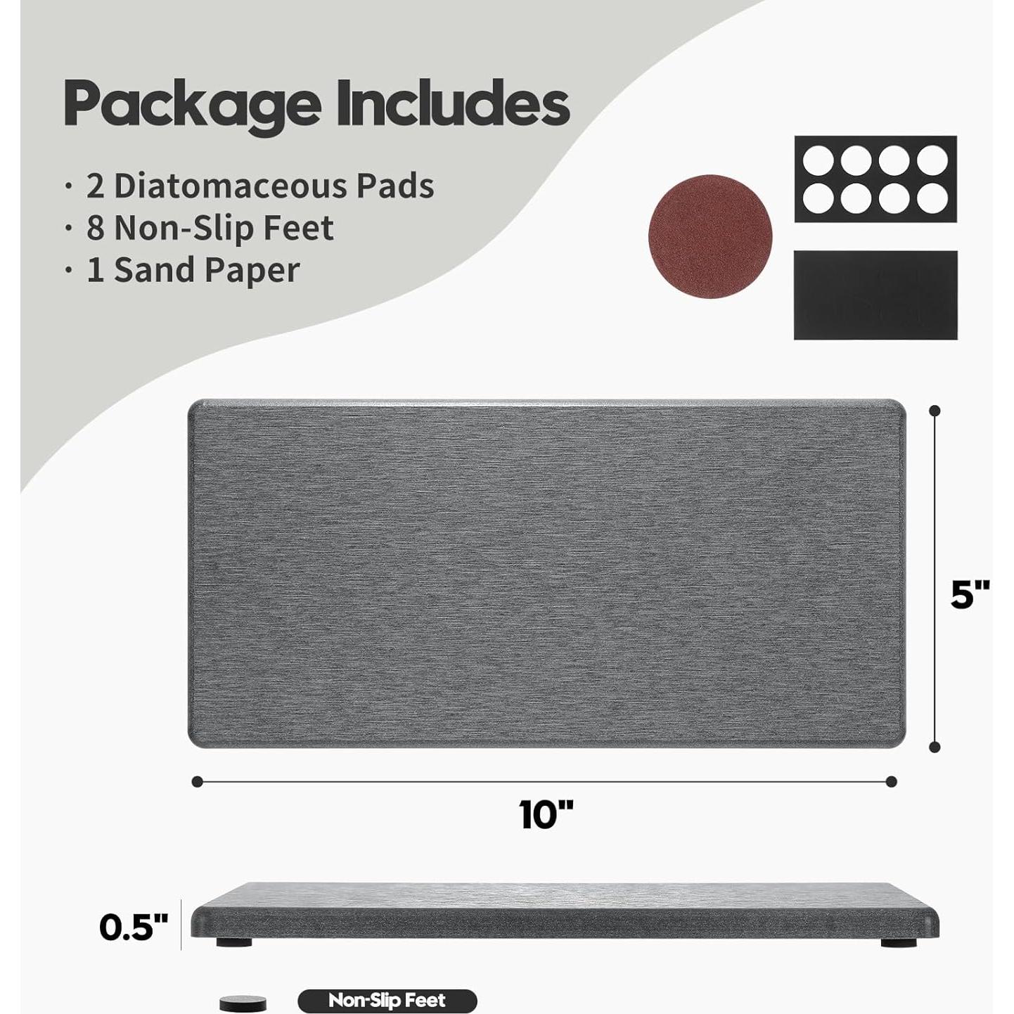 Bandejas de Baño Razborci 2PCS 25x12.7cm Gris Carbón