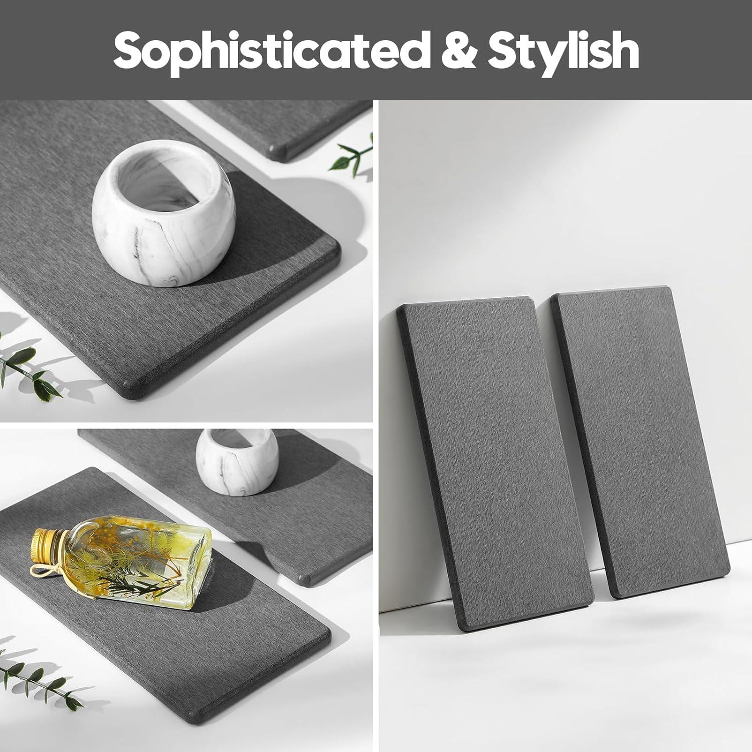 Bandejas de Baño Razborci 2PCS 25x12.7cm Gris Carbón