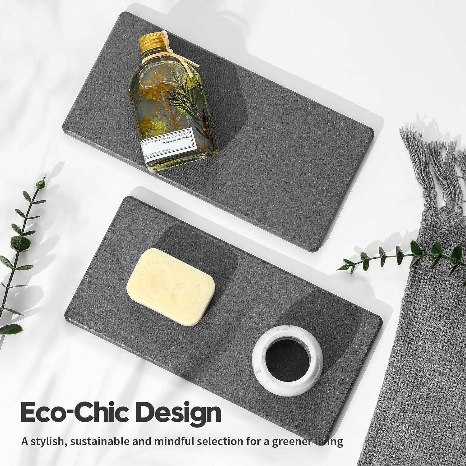 Bandejas de Baño Razborci 2PCS 25x12.7cm Gris Carbón