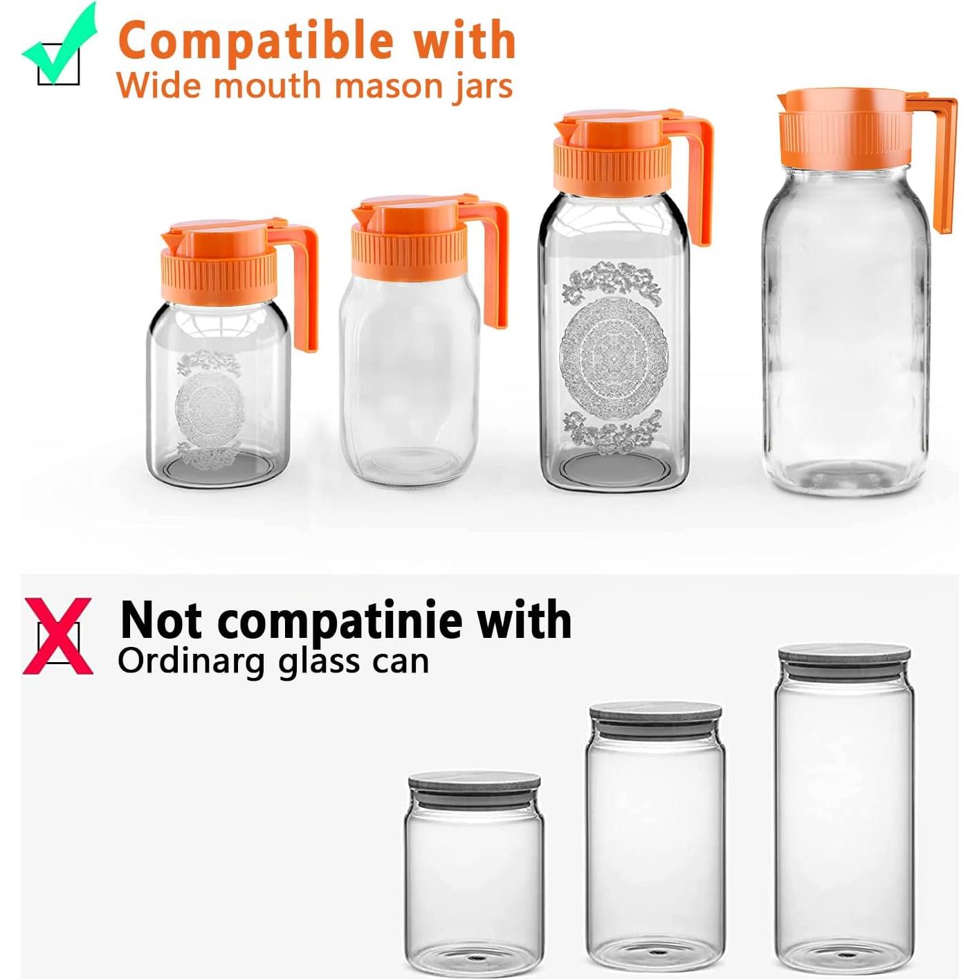 Tapa de vertido para frasco Mason UineHiot Naranja 86mm